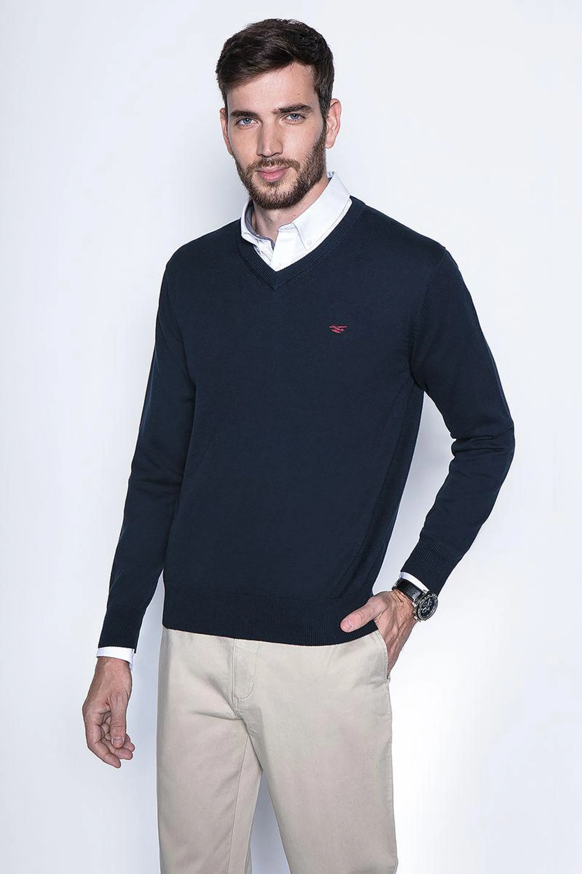 Sweater Navy Smart Casual L/S