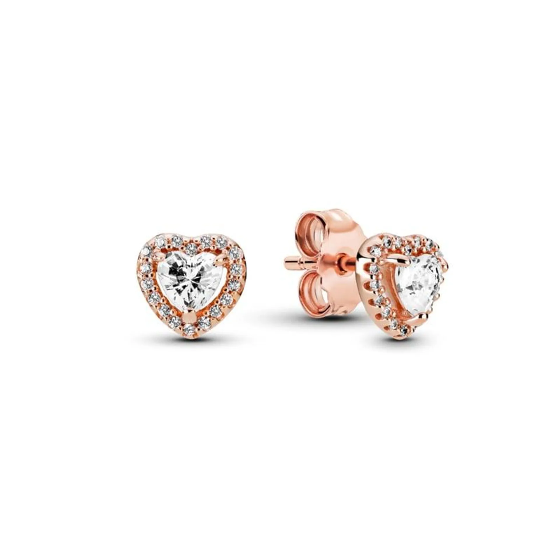 Aros De Boton Corazon Elevado Mujer Pandora