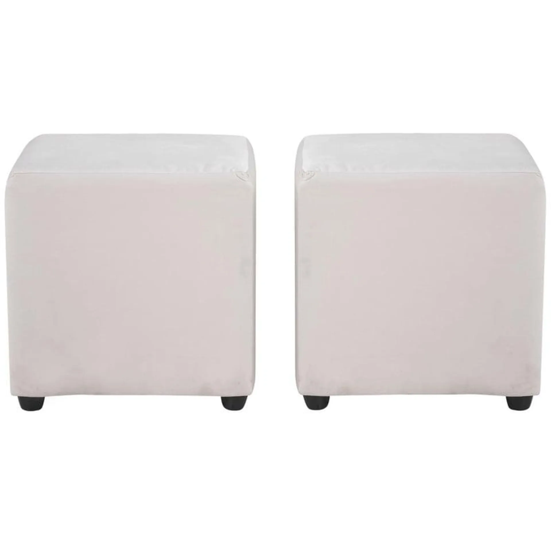 Set 2 poufs cali felpa crudo