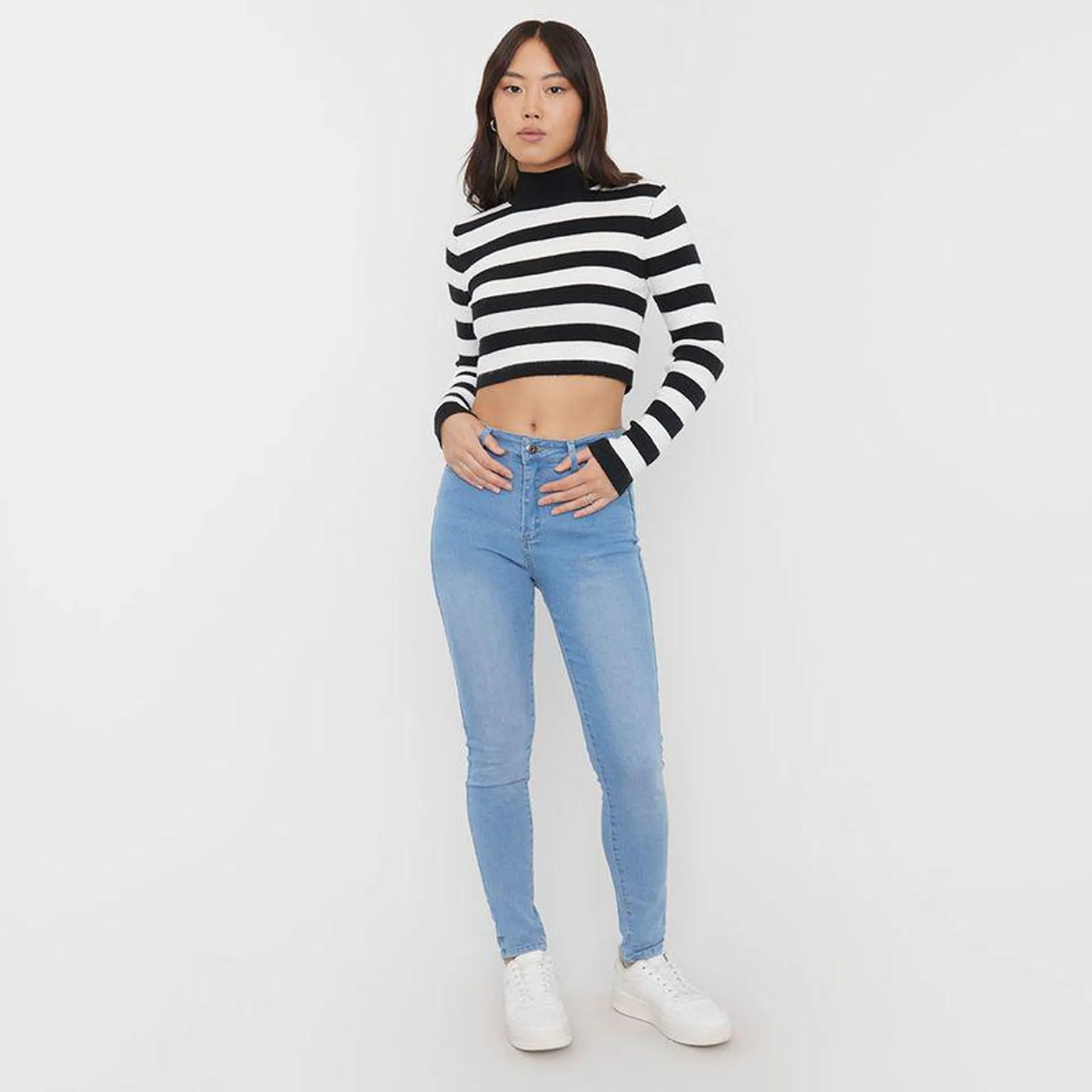 Jeans Mujer Skinny Básico Push Up Azul Claro