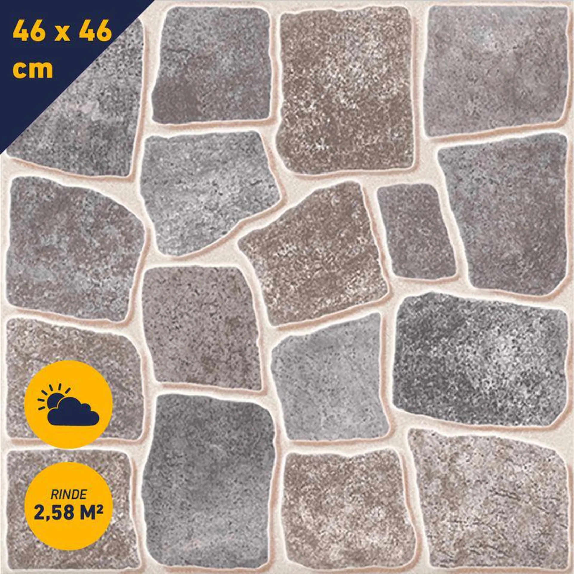 Cerámica Piso Laja Alberdi 46 X 46 cm 2,58 M2 Gris