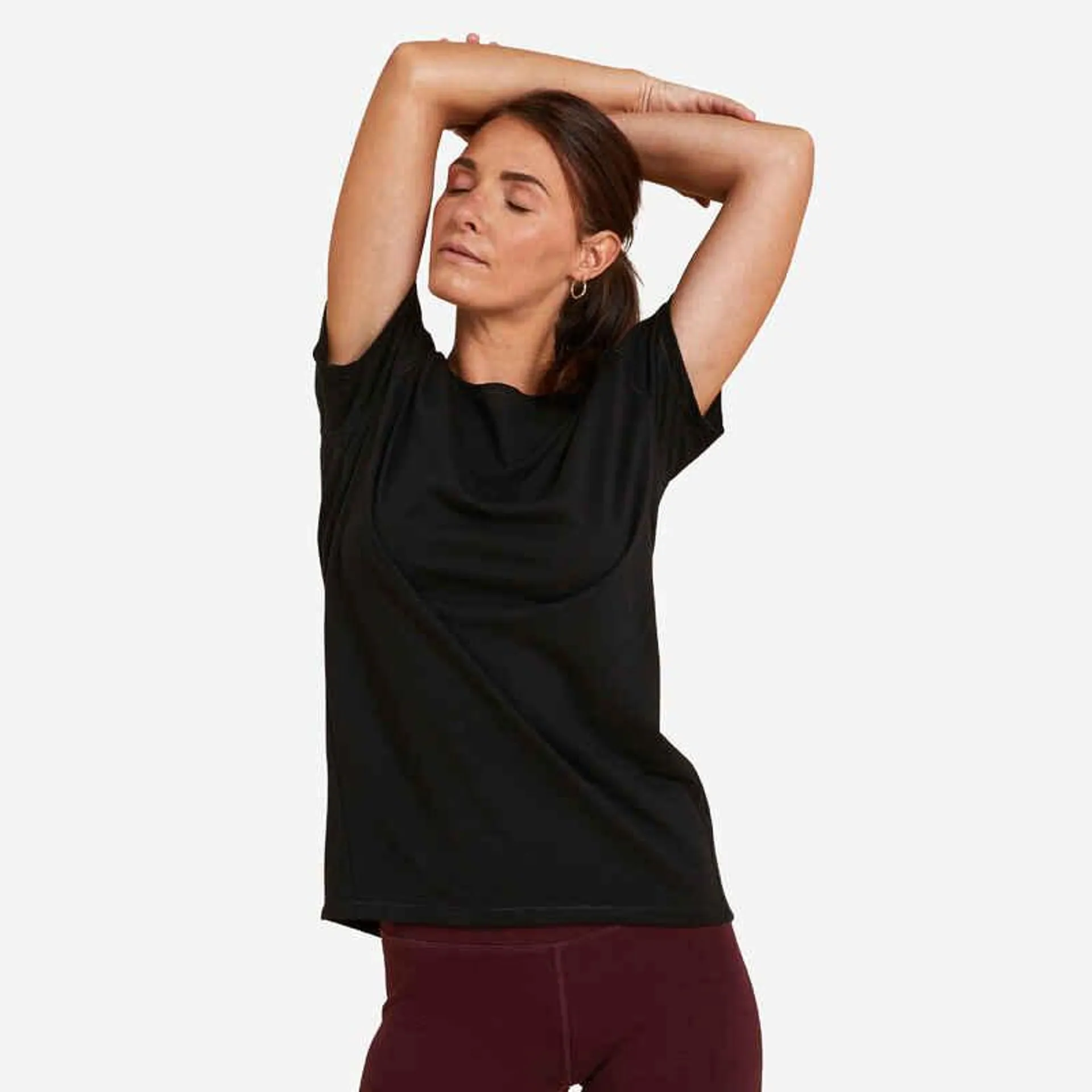 POLERA DE YOGA SUAVE MUJER ECODISEÑADA NEGRO