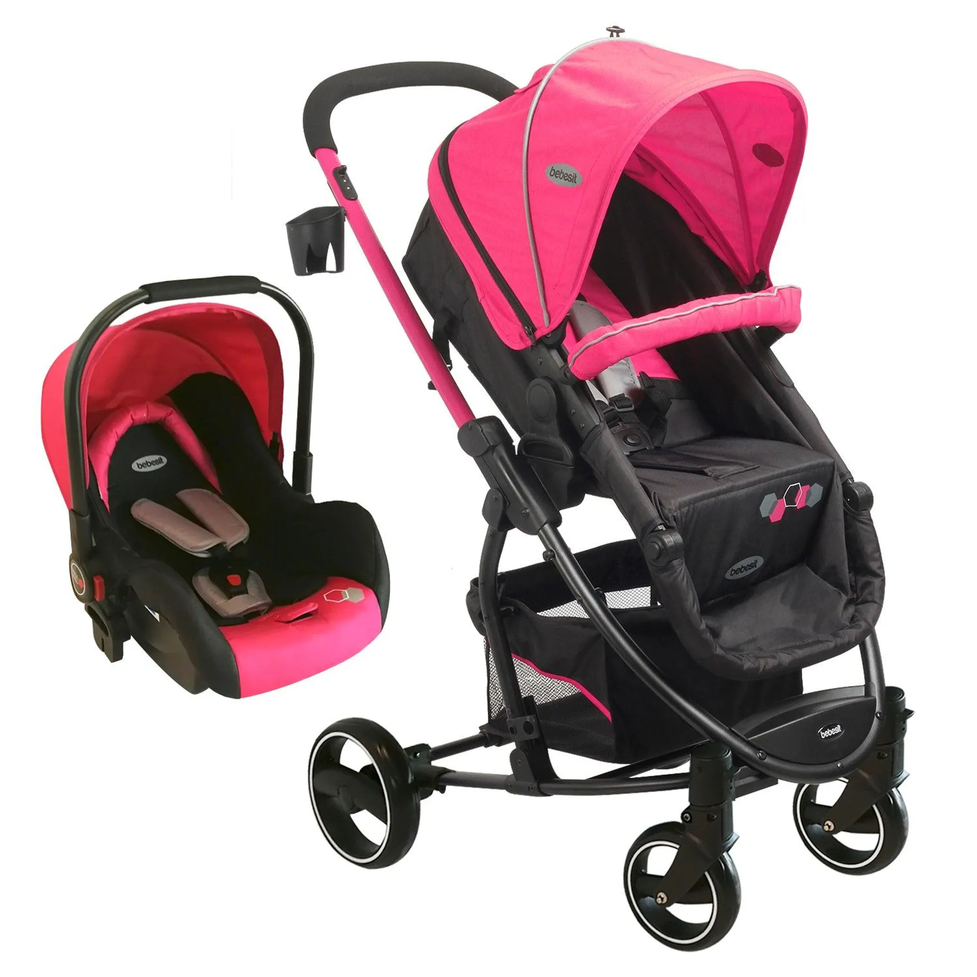 Coche Cuna Travel System Alfa Nuevo Rosado