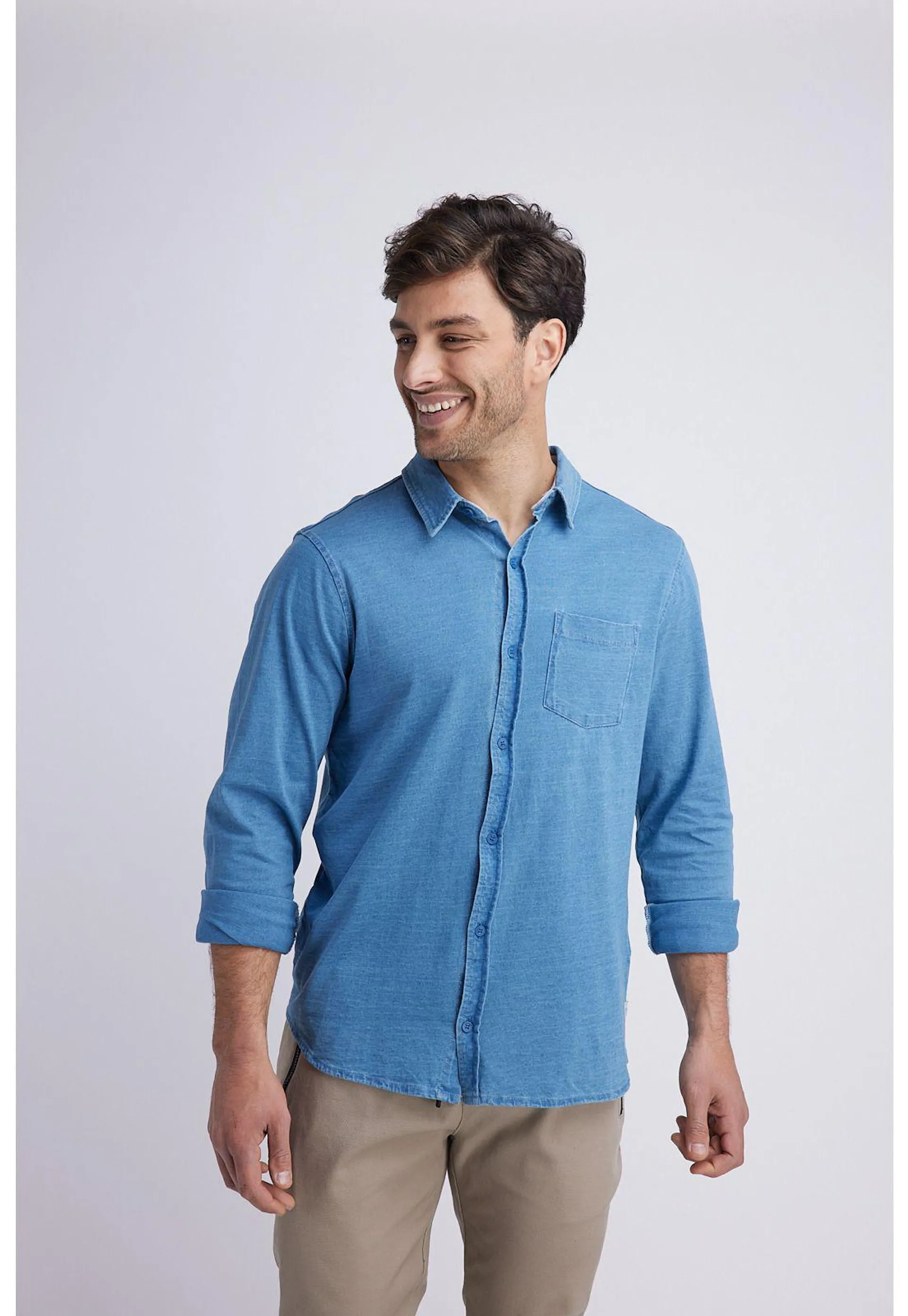 Camisa Hombre Azul Panama Jack