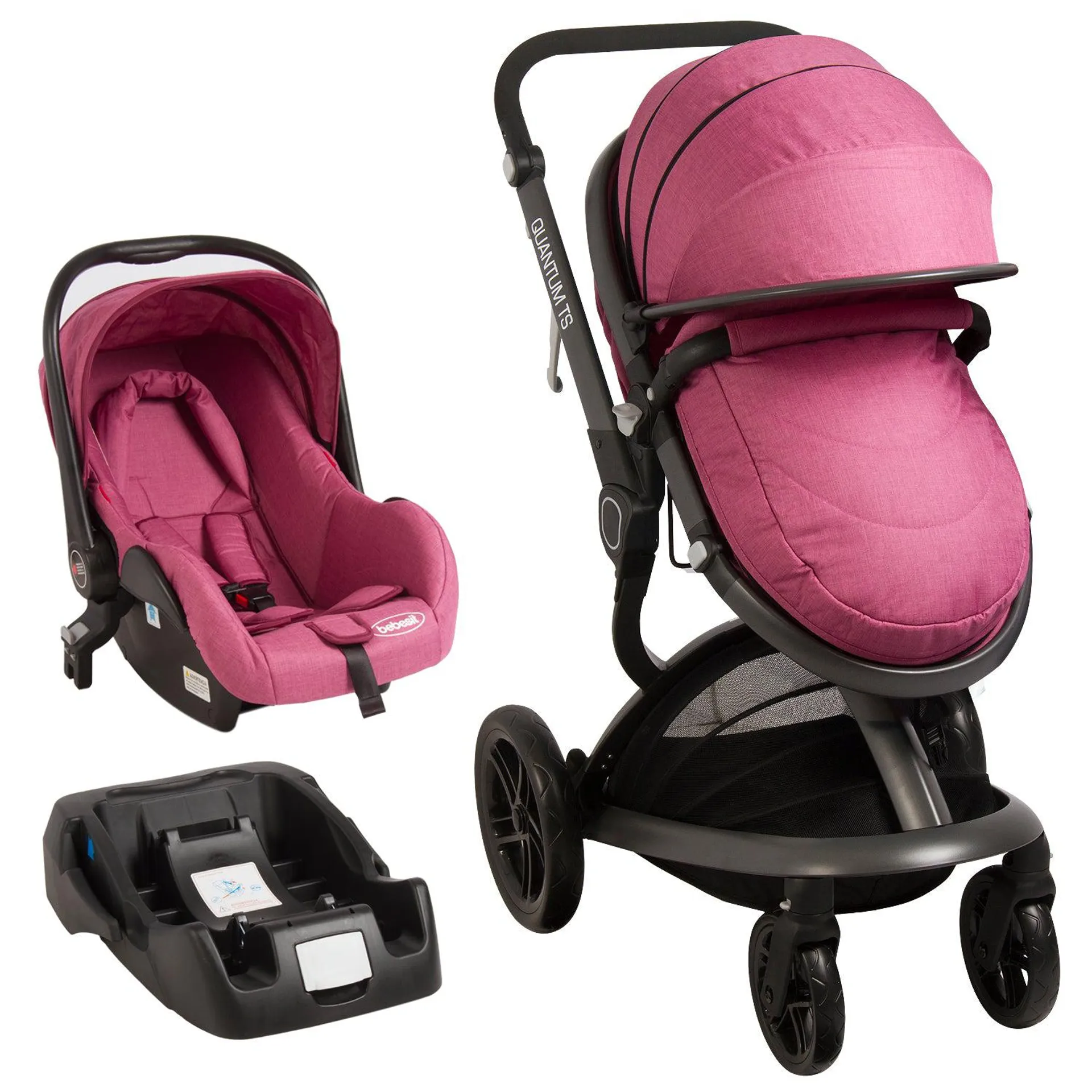 Coche Travel System Quantum Rosa