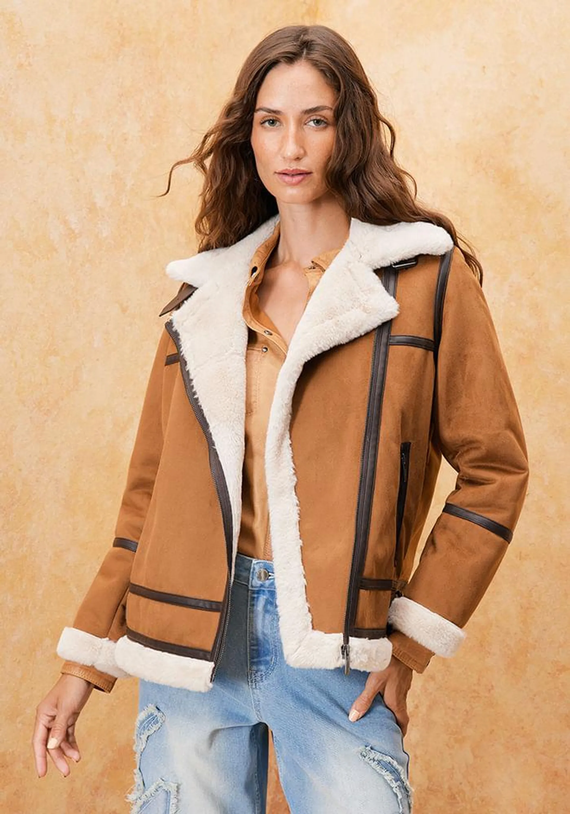 Chaqueta Estilo Aviadora Con Interior Chiporro