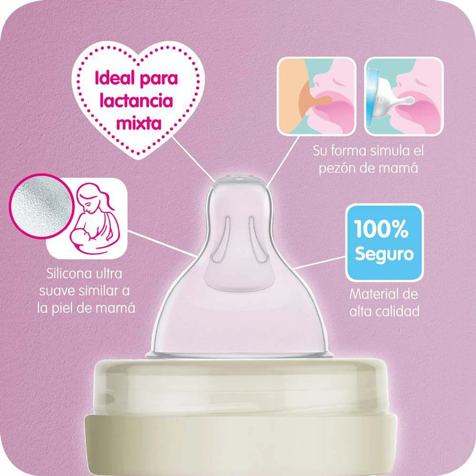 Mamadera Baby Bottle 4 Meses 330 mL (Colores aleatorios -Sujetos a Disponibilidad)