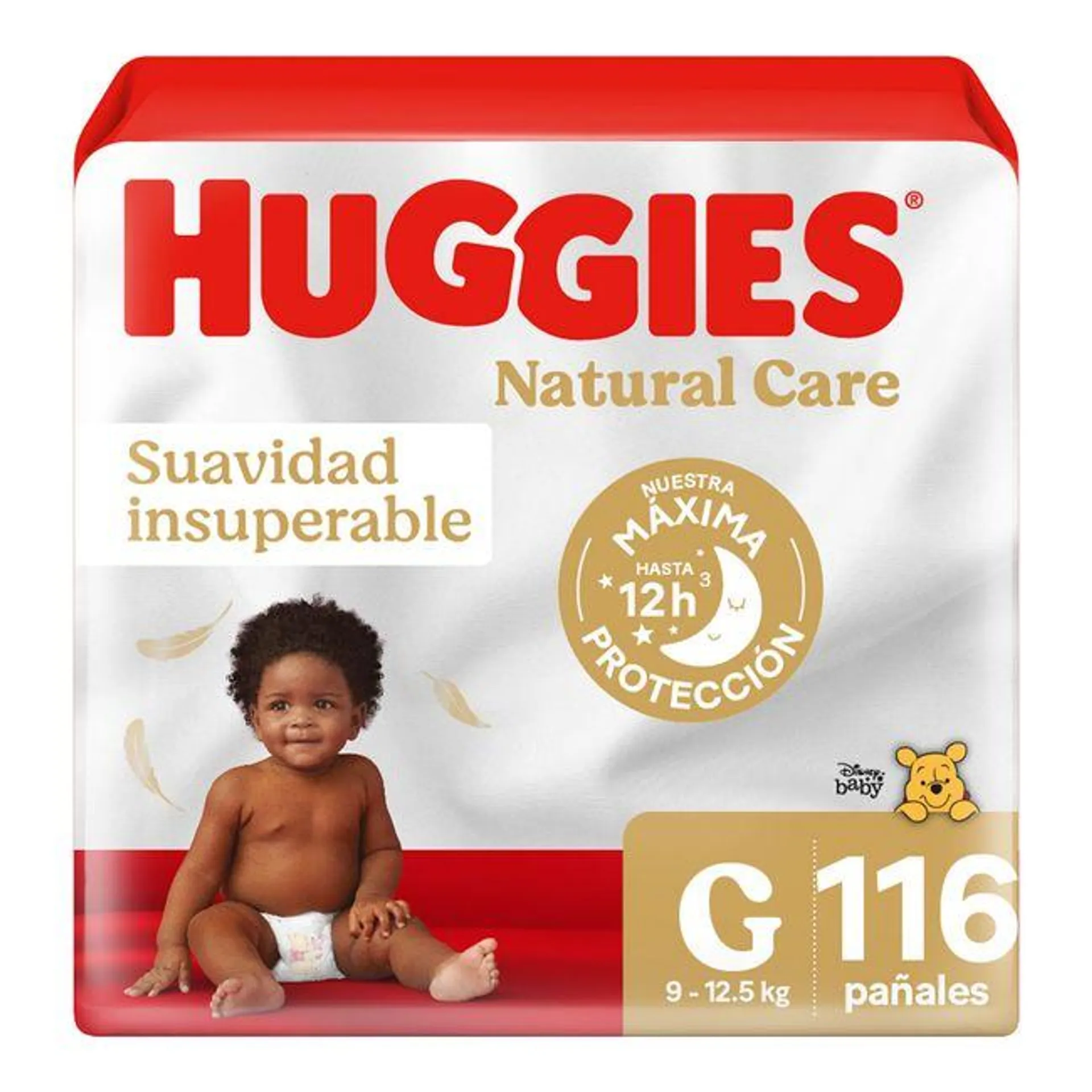 Pañales Huggies Natural Care Talla G 116 un.