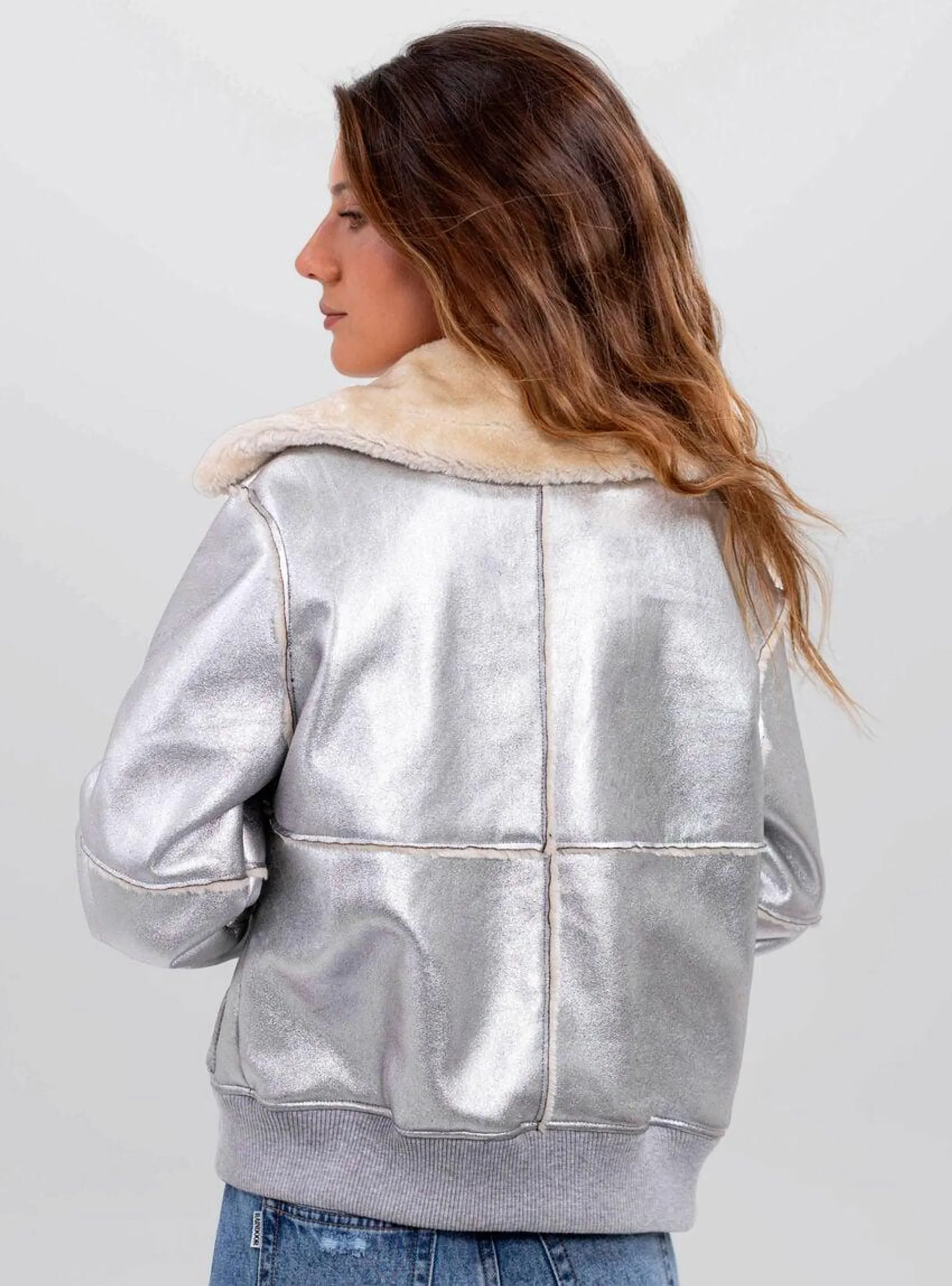 Chaqueta Sherpa Silver