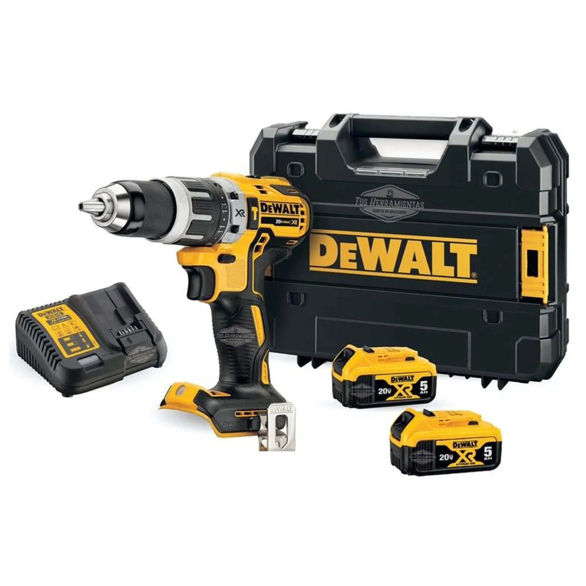 Taladro Percutor 20v S/carbones + 2 Bat 5ah Dewalt Dcd796p2