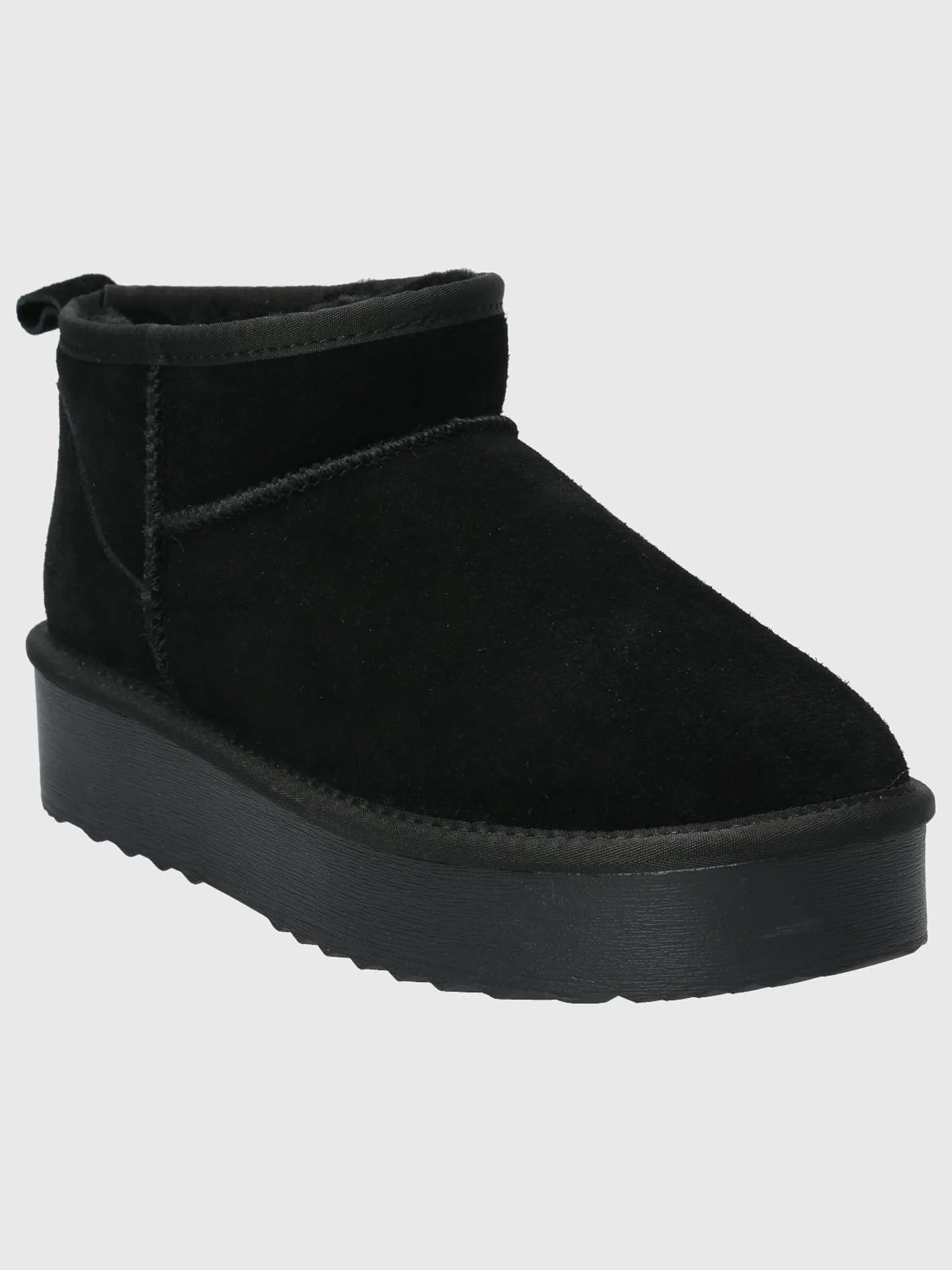 Botin Cuero Mujer Ash Negro