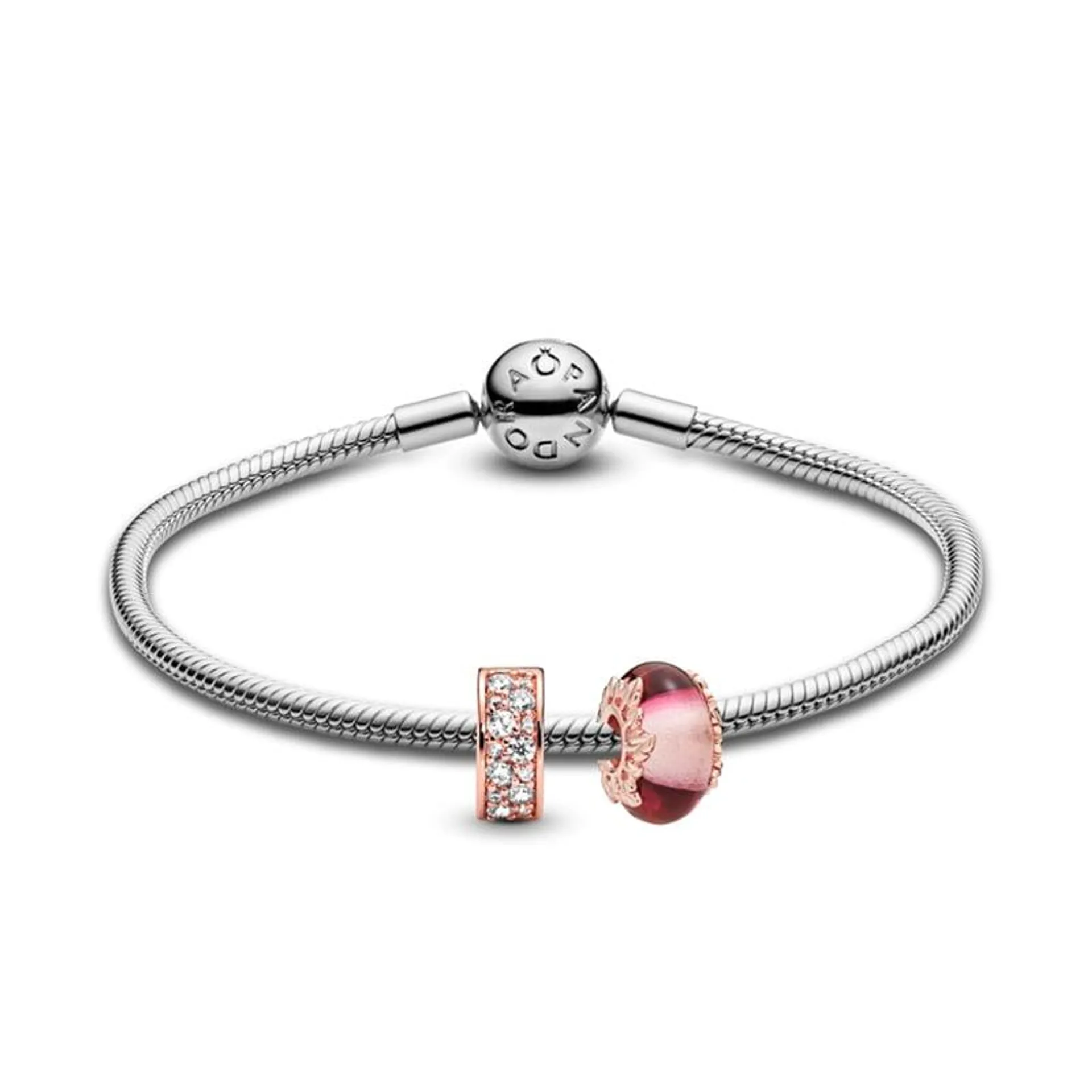 Pulsera Gift Set Murano Y Clip De Plata Mujer Pandora