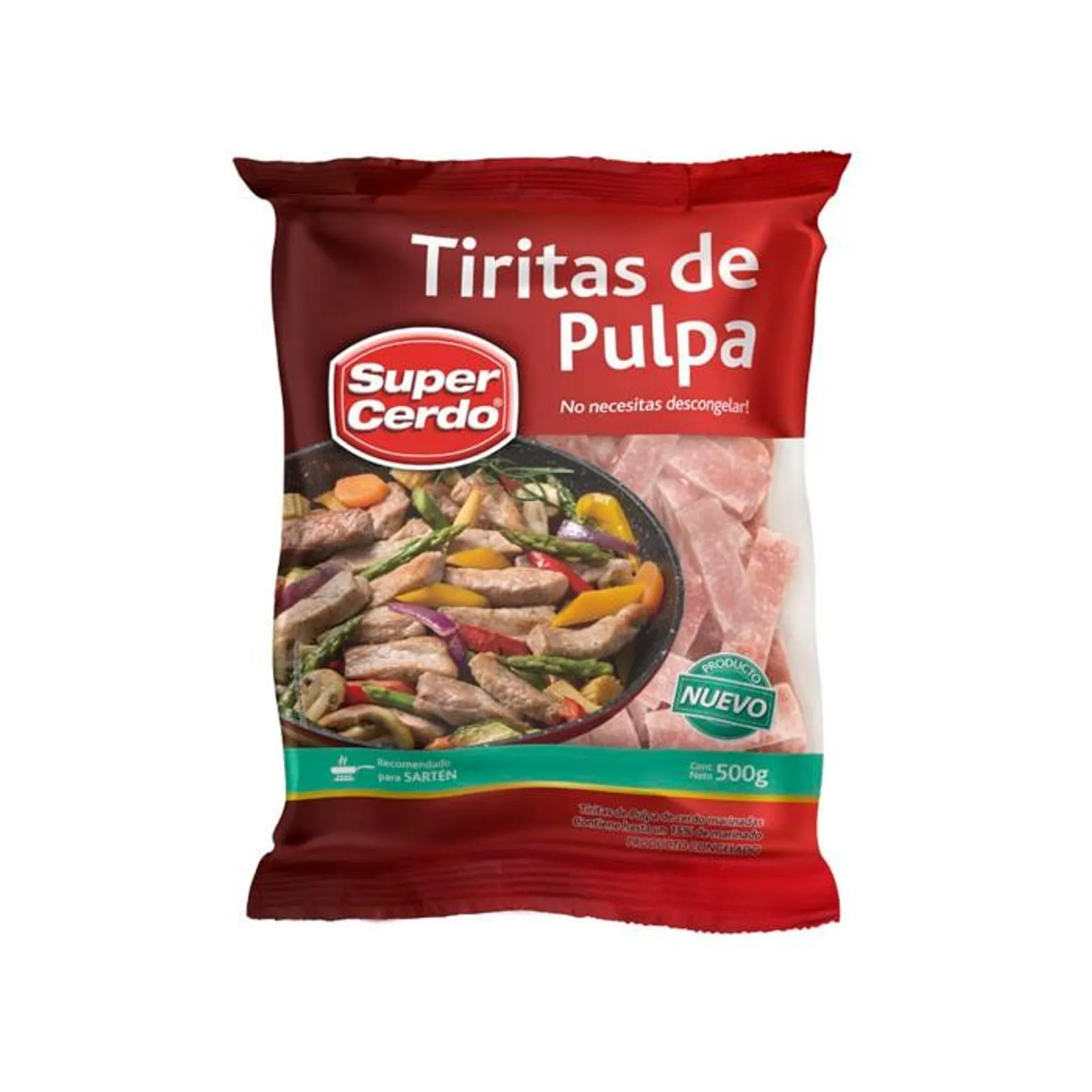 Tiritas De Pulpa Super Cerdo 500 Grs