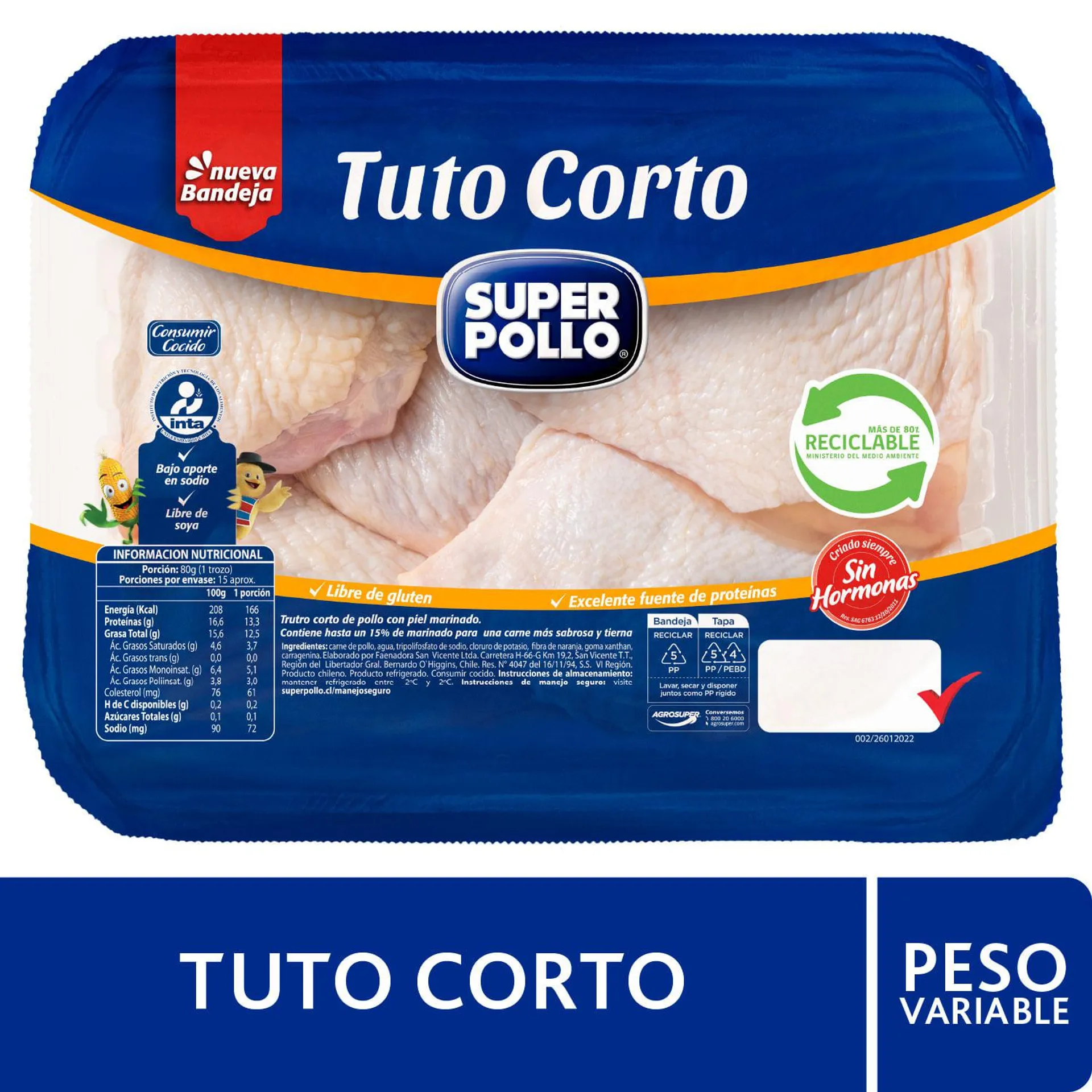 Trutro corto Super Pollo 1 kg aprox