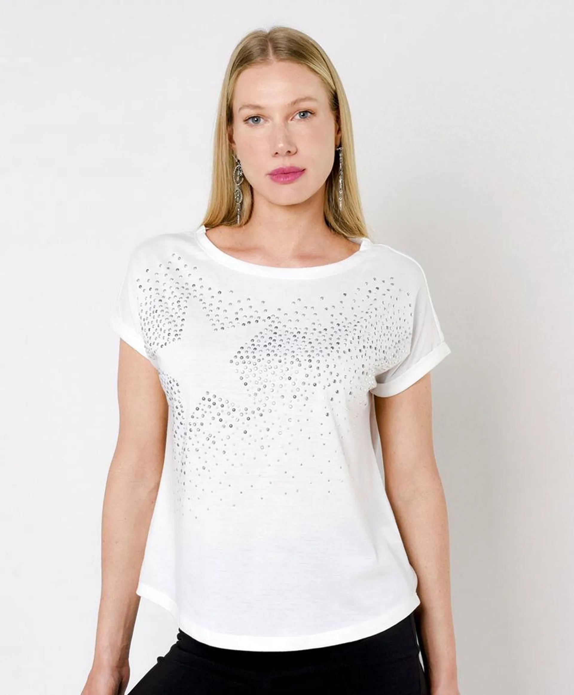 Polera mujer estrella tachas