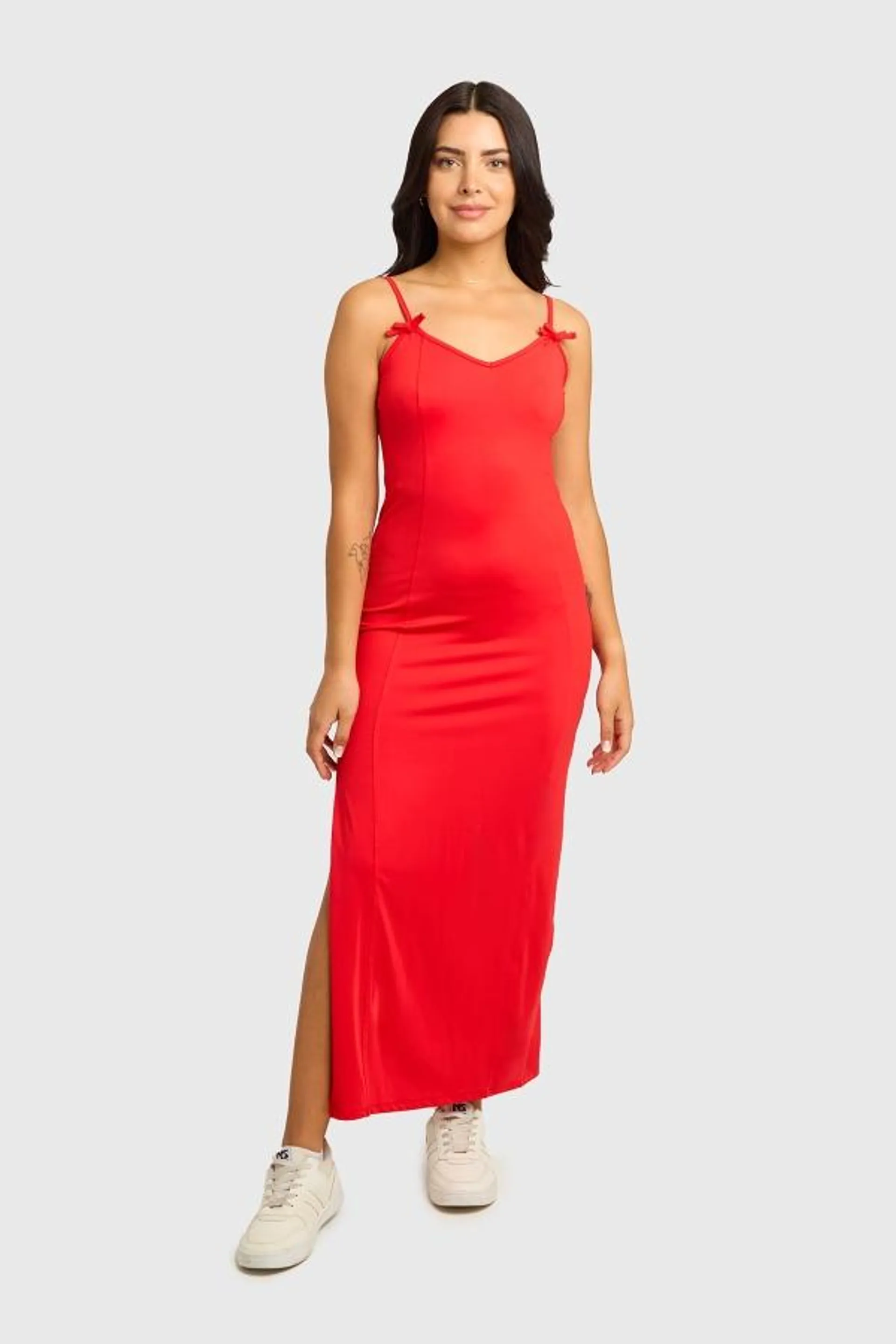 Vestido mujer rosita rojo