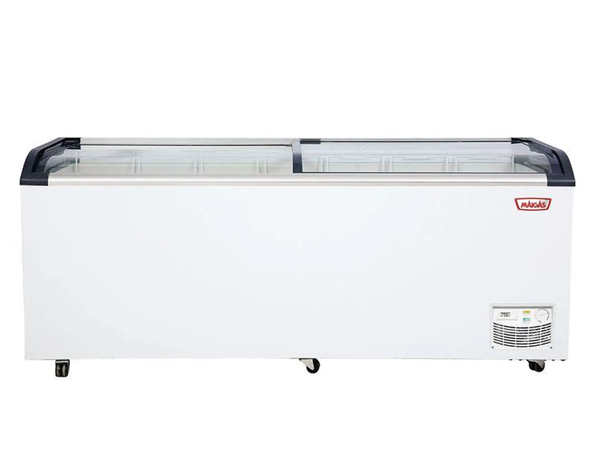 Freezer horizontal dual tapa vidrio curvo blanco 654 lt