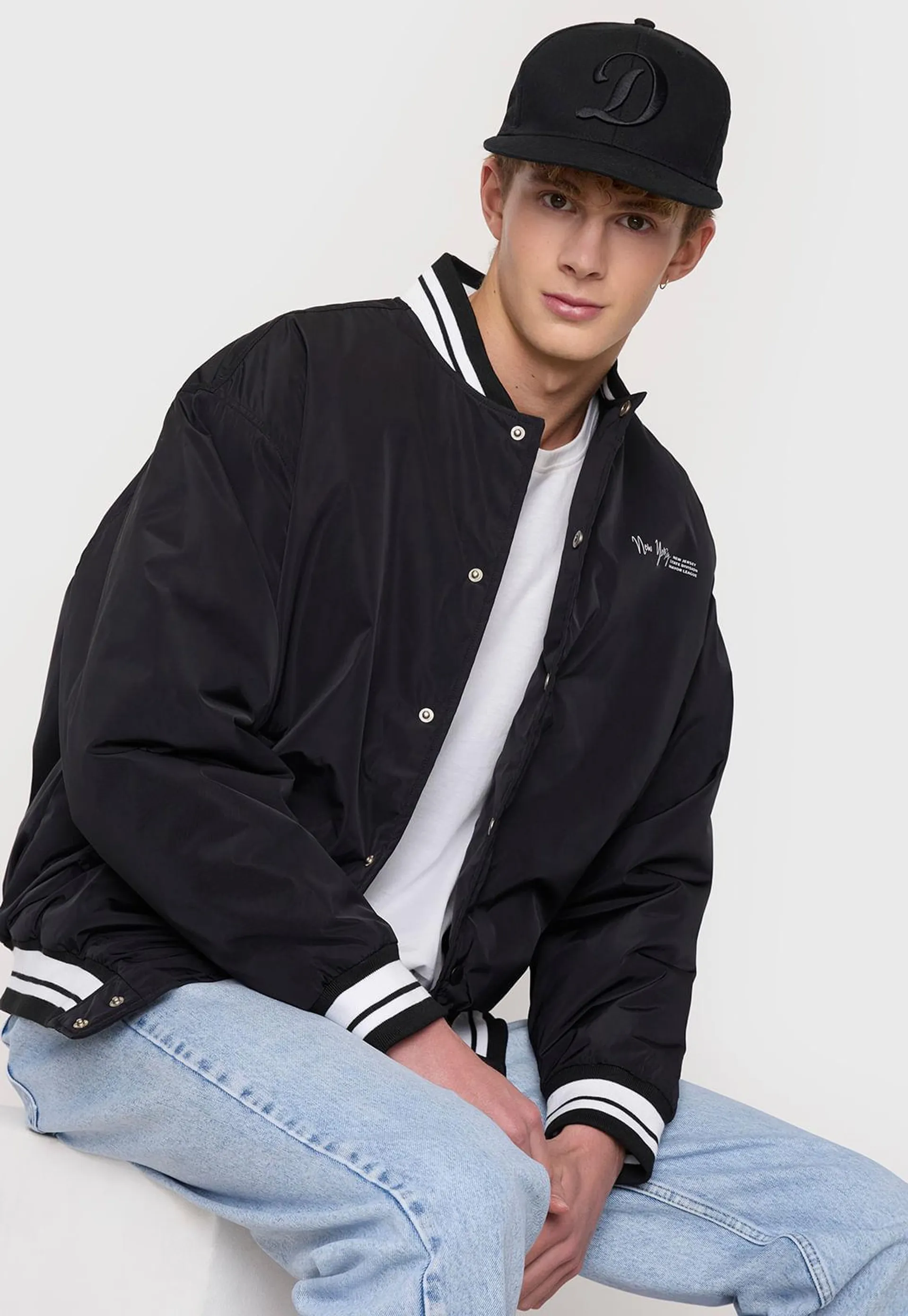 Bomber Hombre College Negro