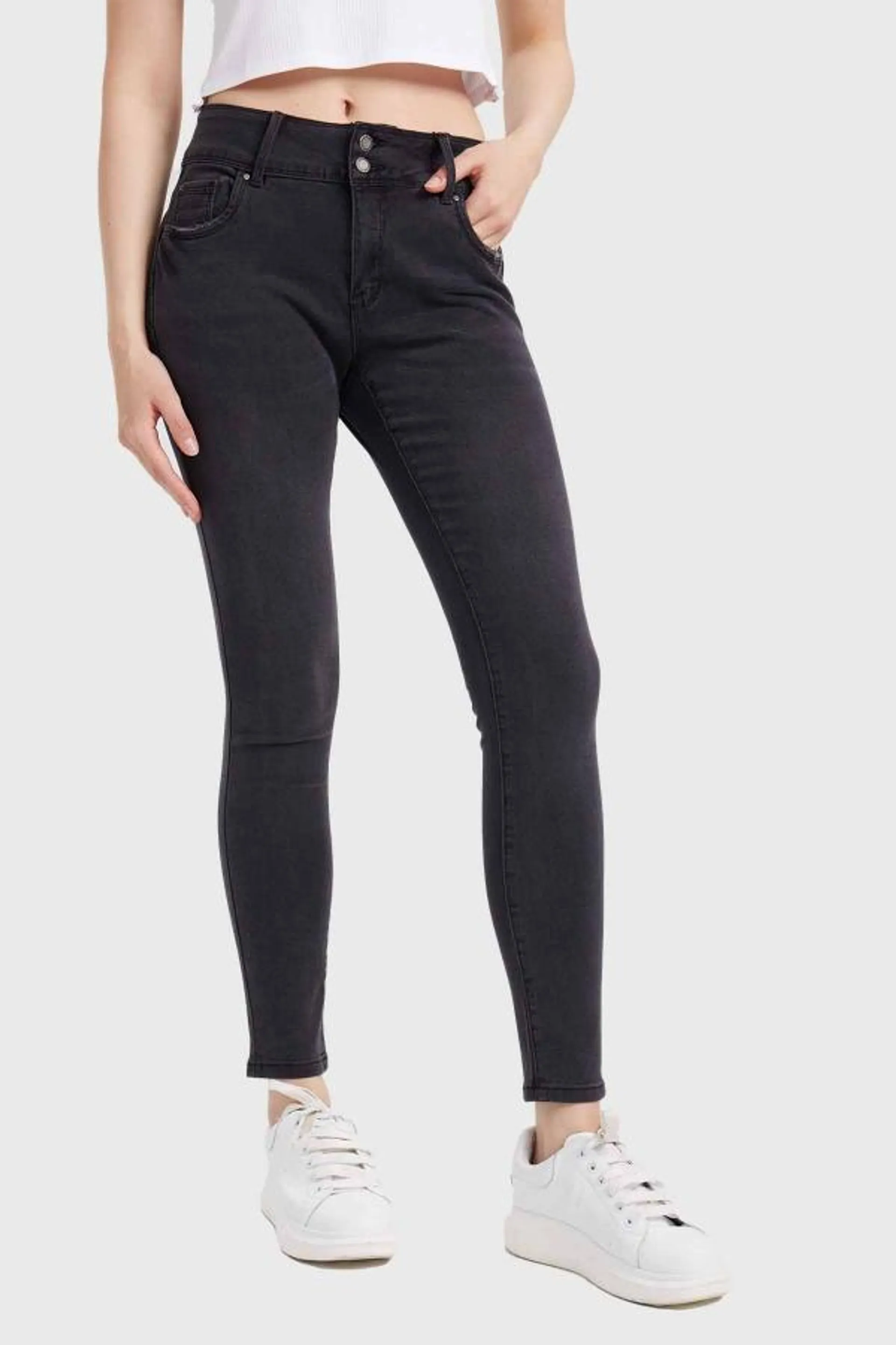 Jeans mujer skinny kim lavado negro