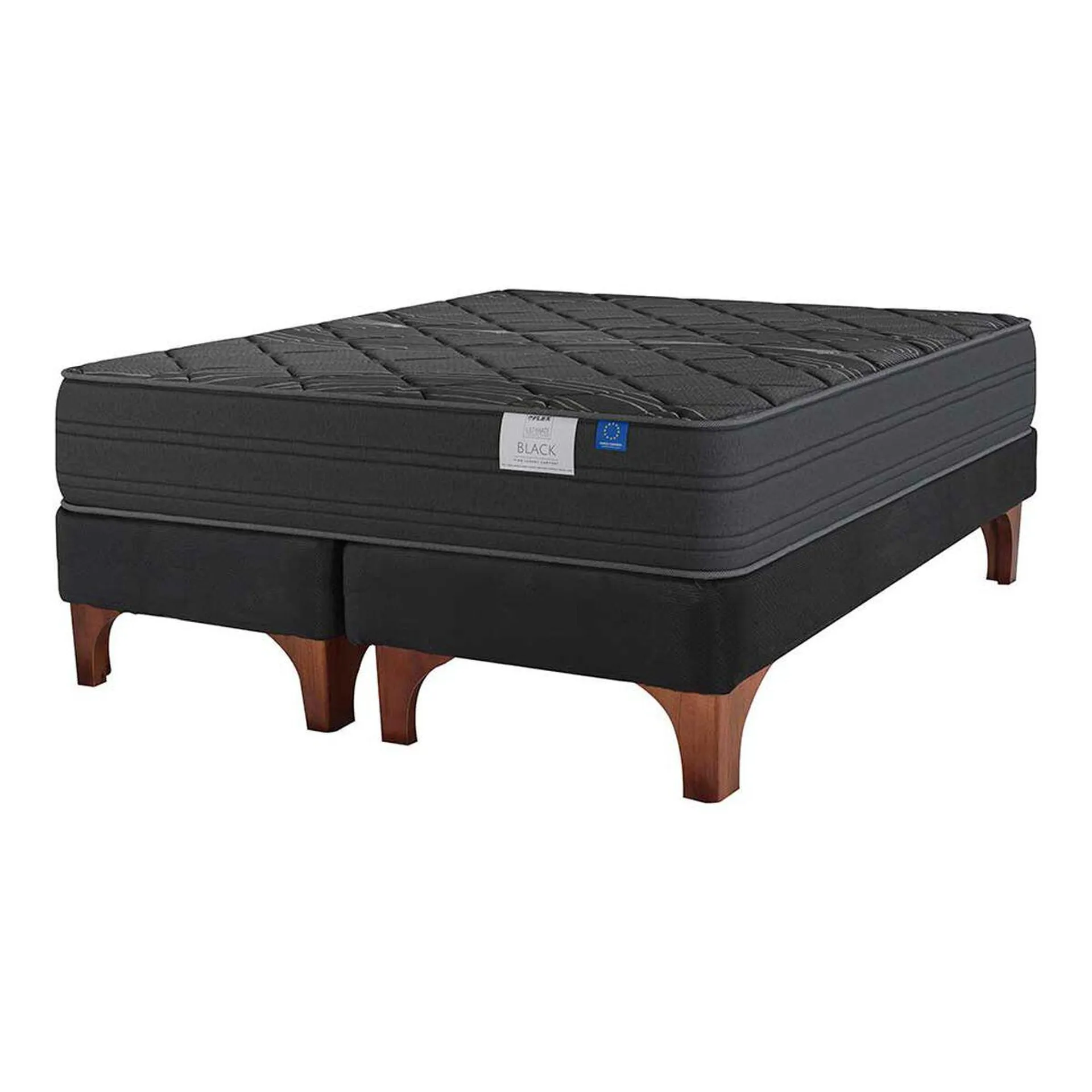 Cama Europea Flex Base Dividida 2 Plazas Black