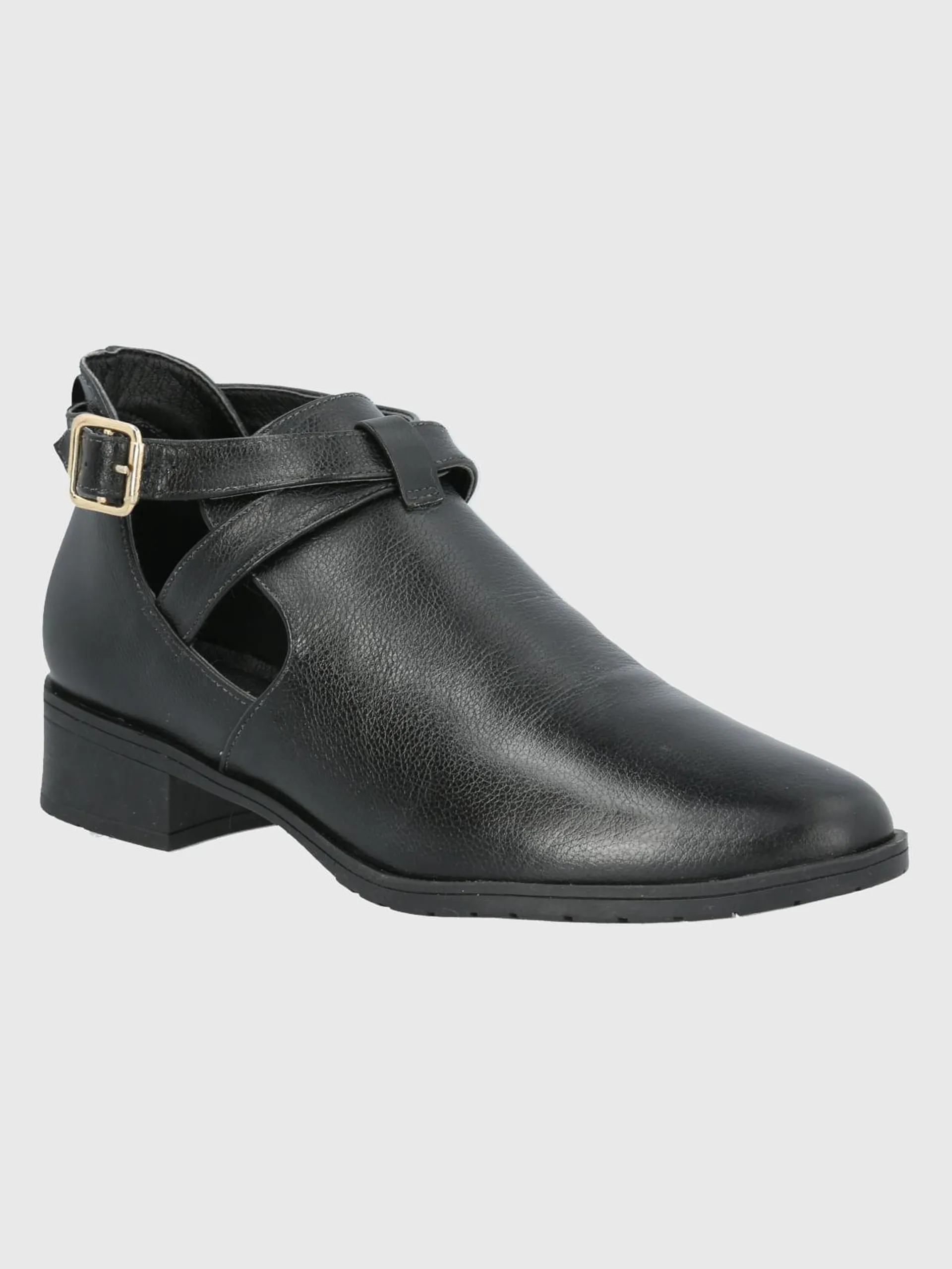 Botin Cuero Mujer Garla Negro