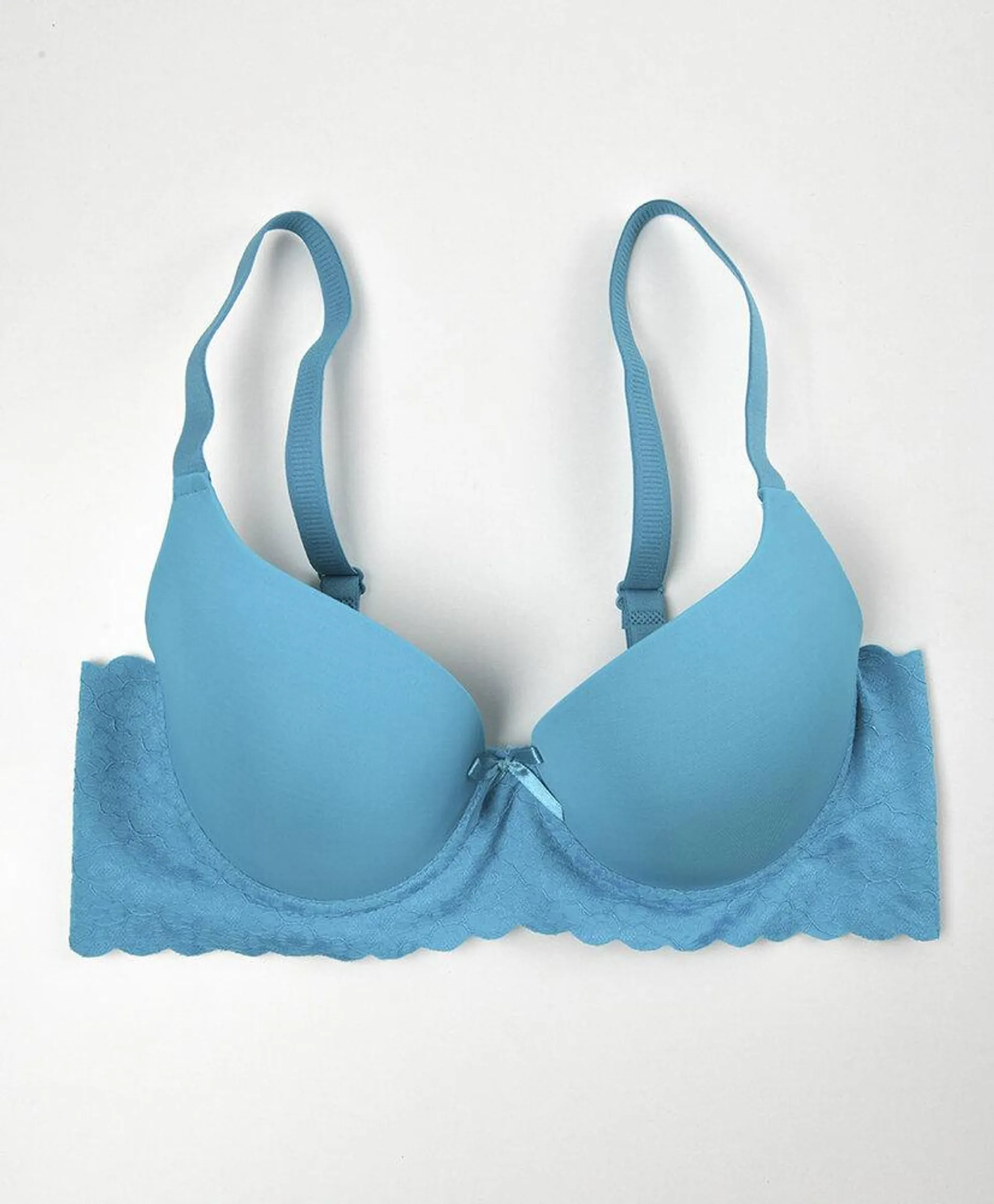 Sostén mujer push up encaje ancho colores