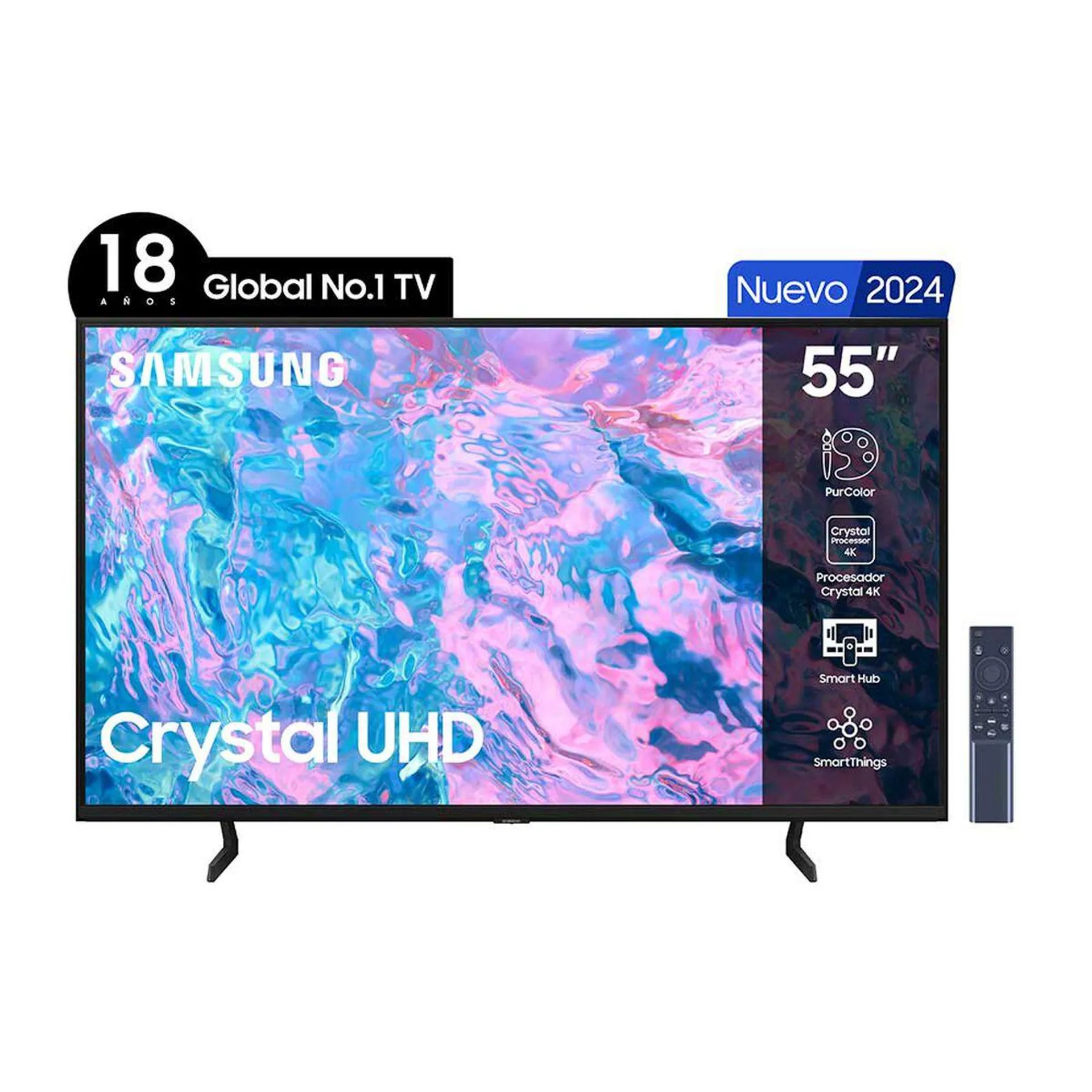 LED 55" Samsung CU7090 Smart TV 4K UHD 2024