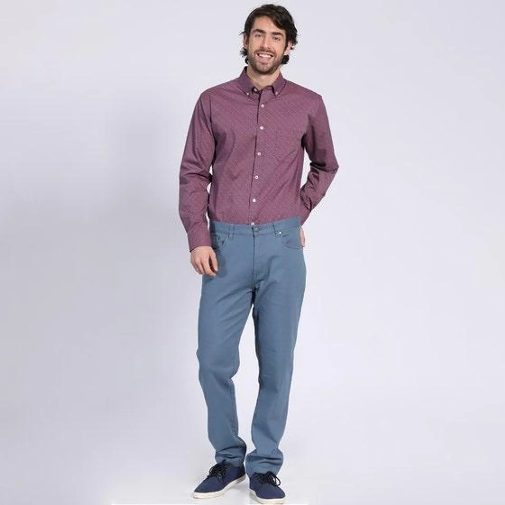 Pantalon Hombre Canvas 5 Bolsillos Spandex