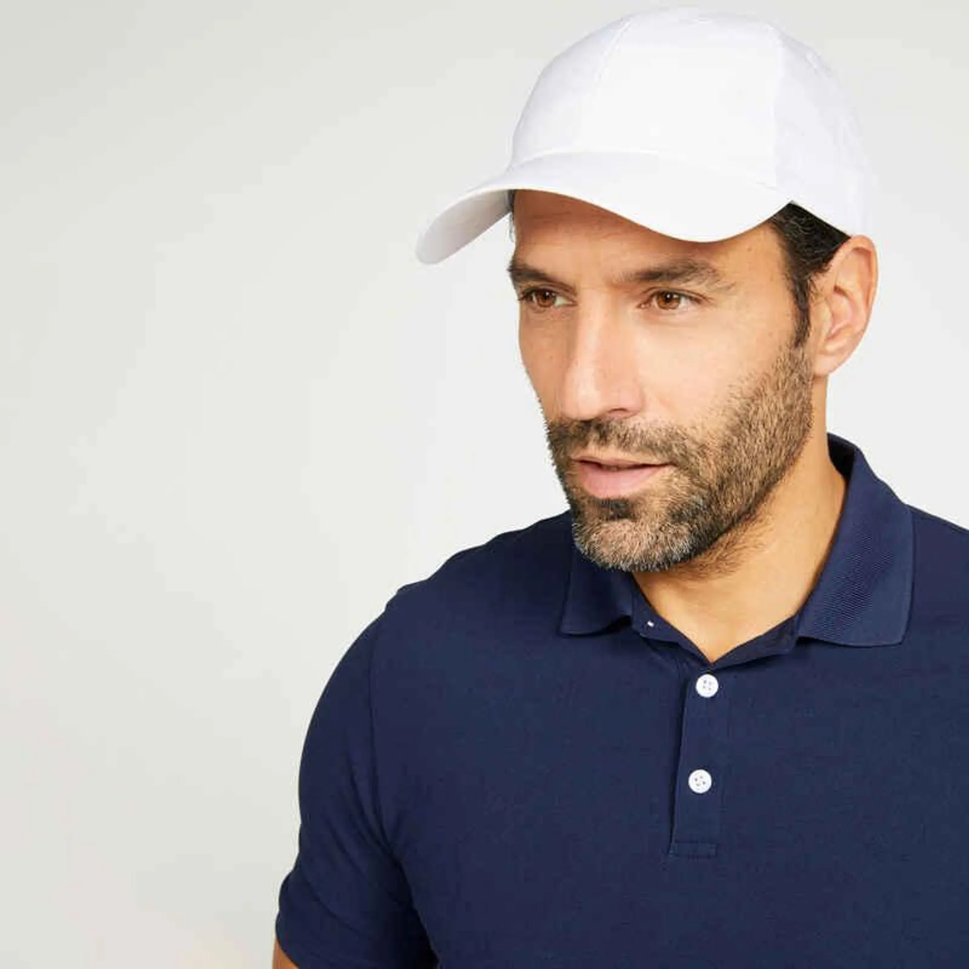 POLERA PIQUÉ DE GOLF MANGA CORTA HOMBRE WW500 AZUL MARINO