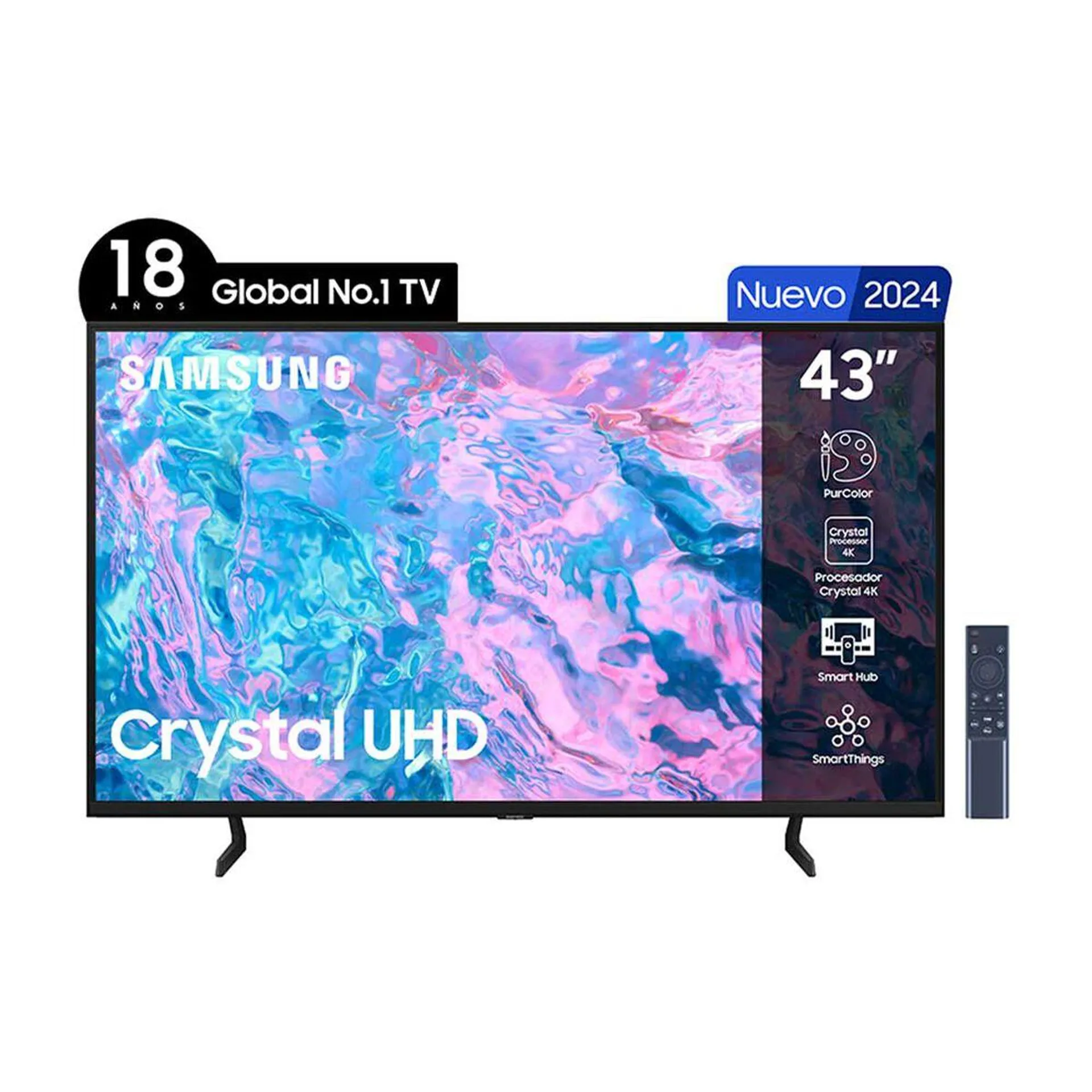 LED 43" Samsung CU7090 Smart TV 4K UHD 2024