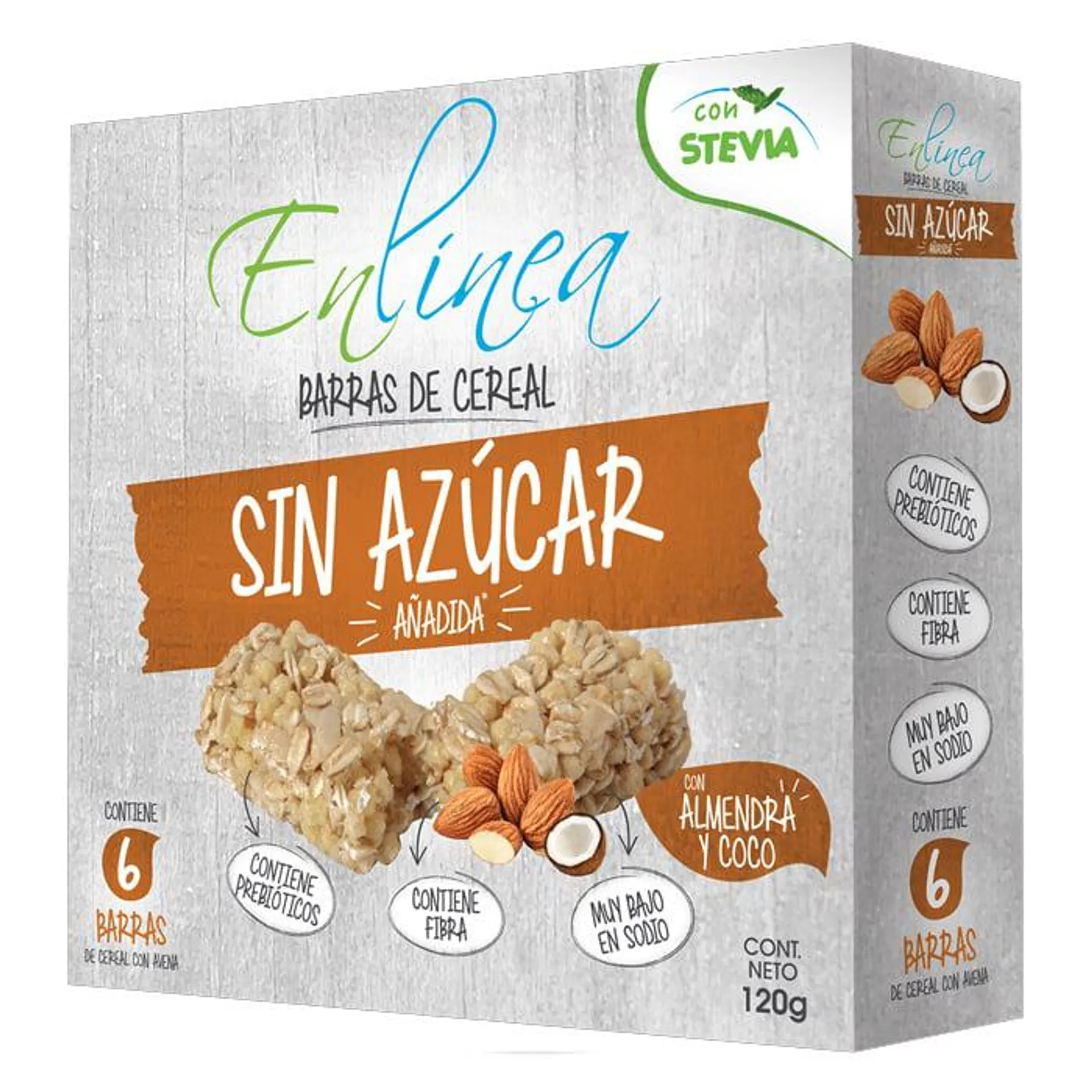 Cereal En Linea Barra Almendra Coco 90 Grs