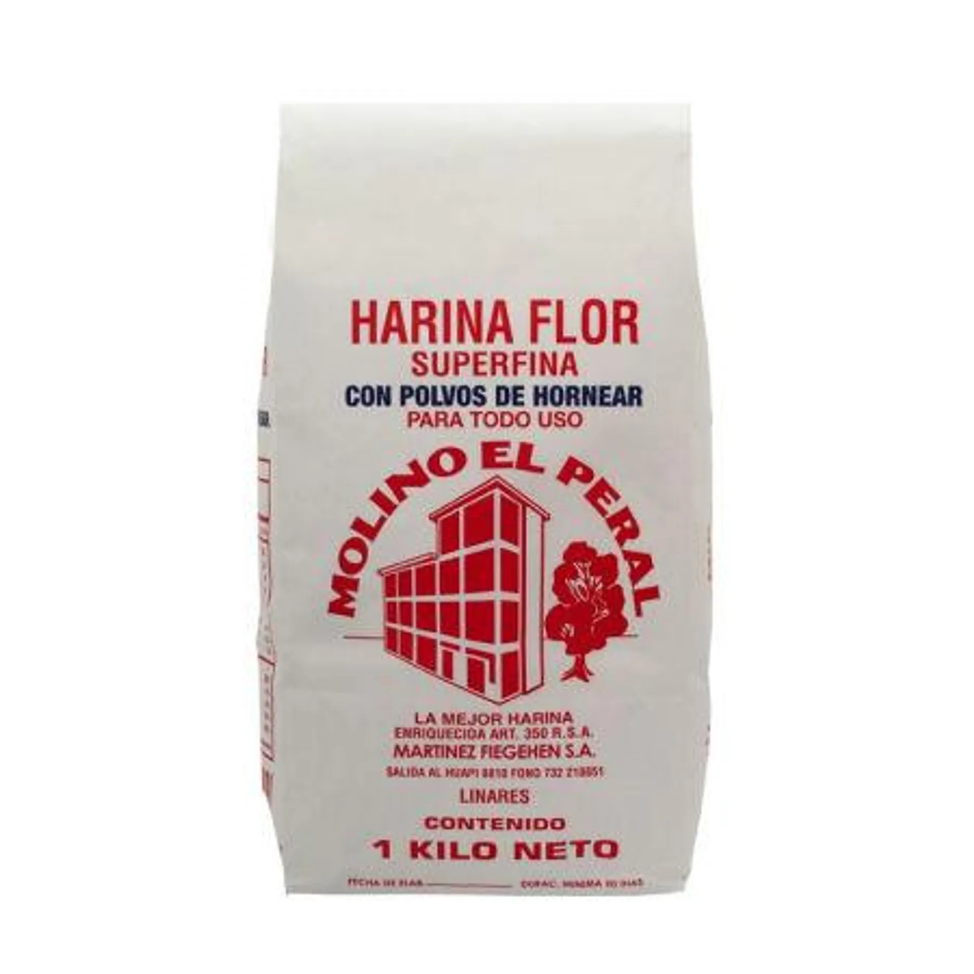 Molino El Peral - Harina Con Polvo De Hornear Bolsa, 1 kg