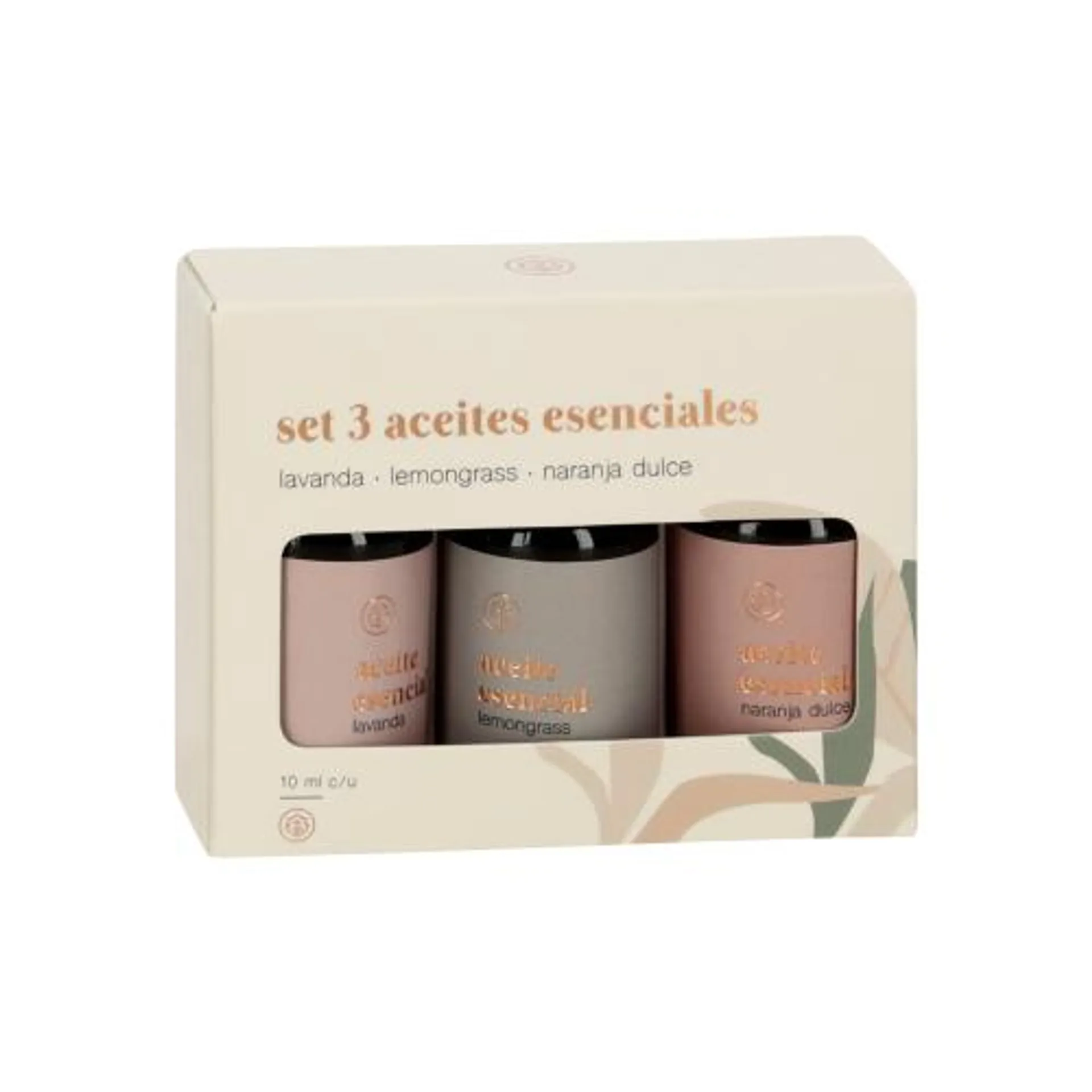 Set 3 Aceites Esenciales Lavanda / Lemongrass / Naranja Dulce 10 ml