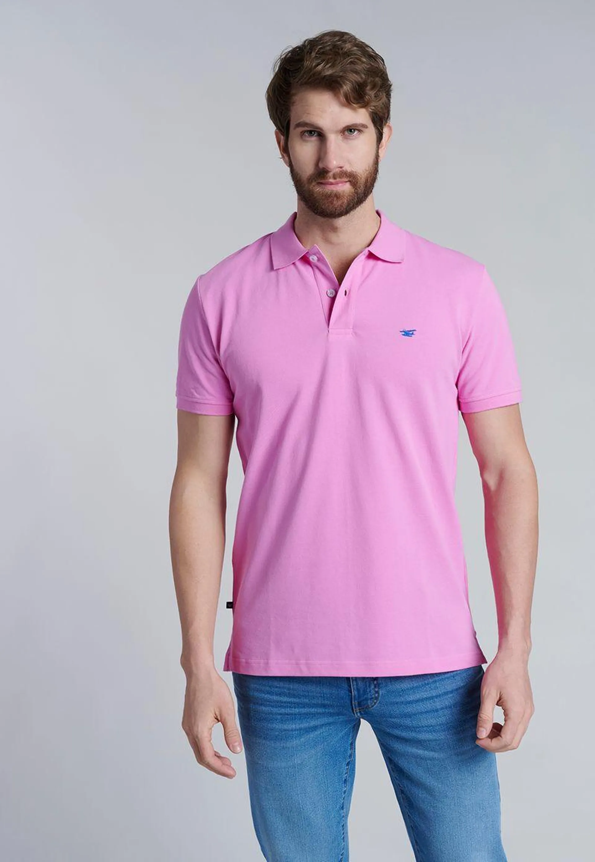 Polera Basica Pique Lt Fucsia