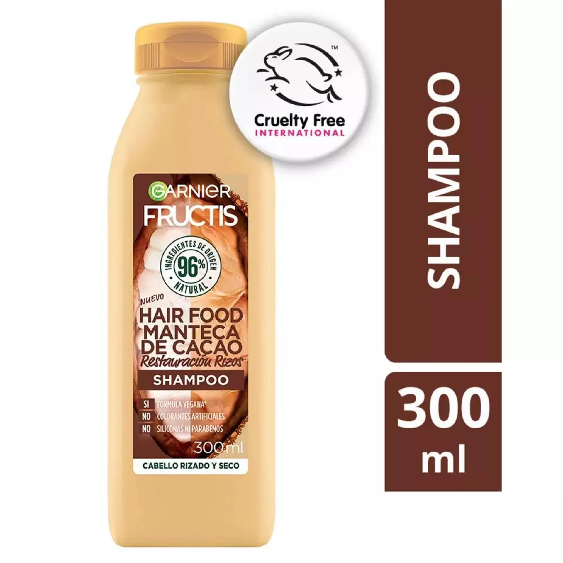 Shampoo Restauración Rizos Fructis Hair Food Cacao 300ml