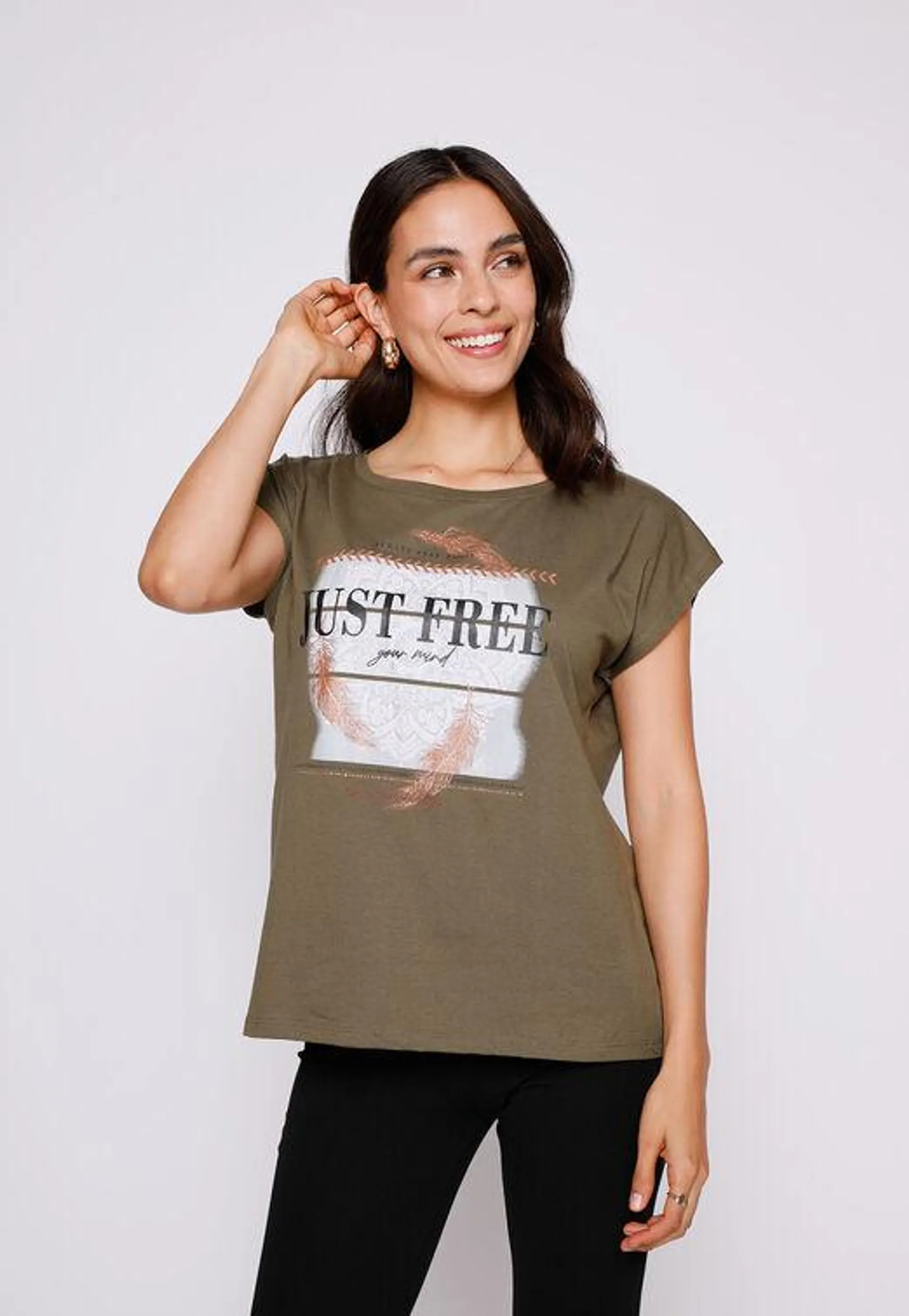 Polera Mujer Verde Chic Estampado Family Shop