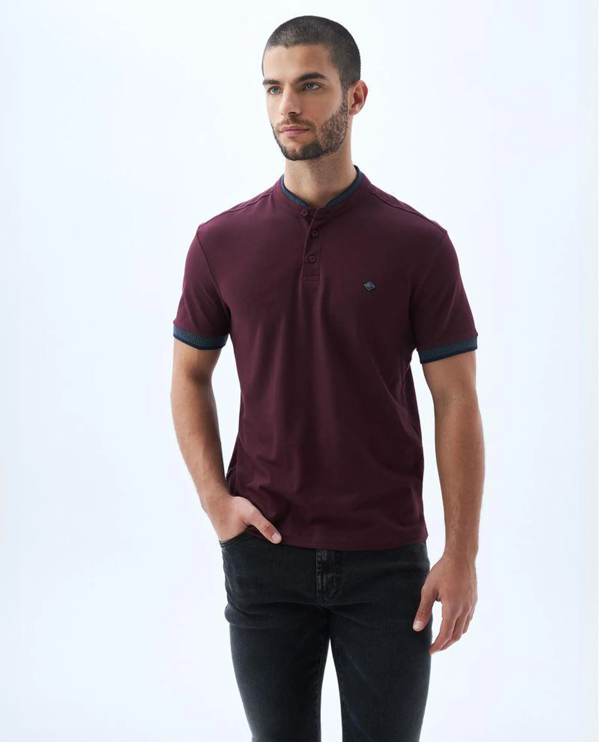 Polo cuello neru para hombre