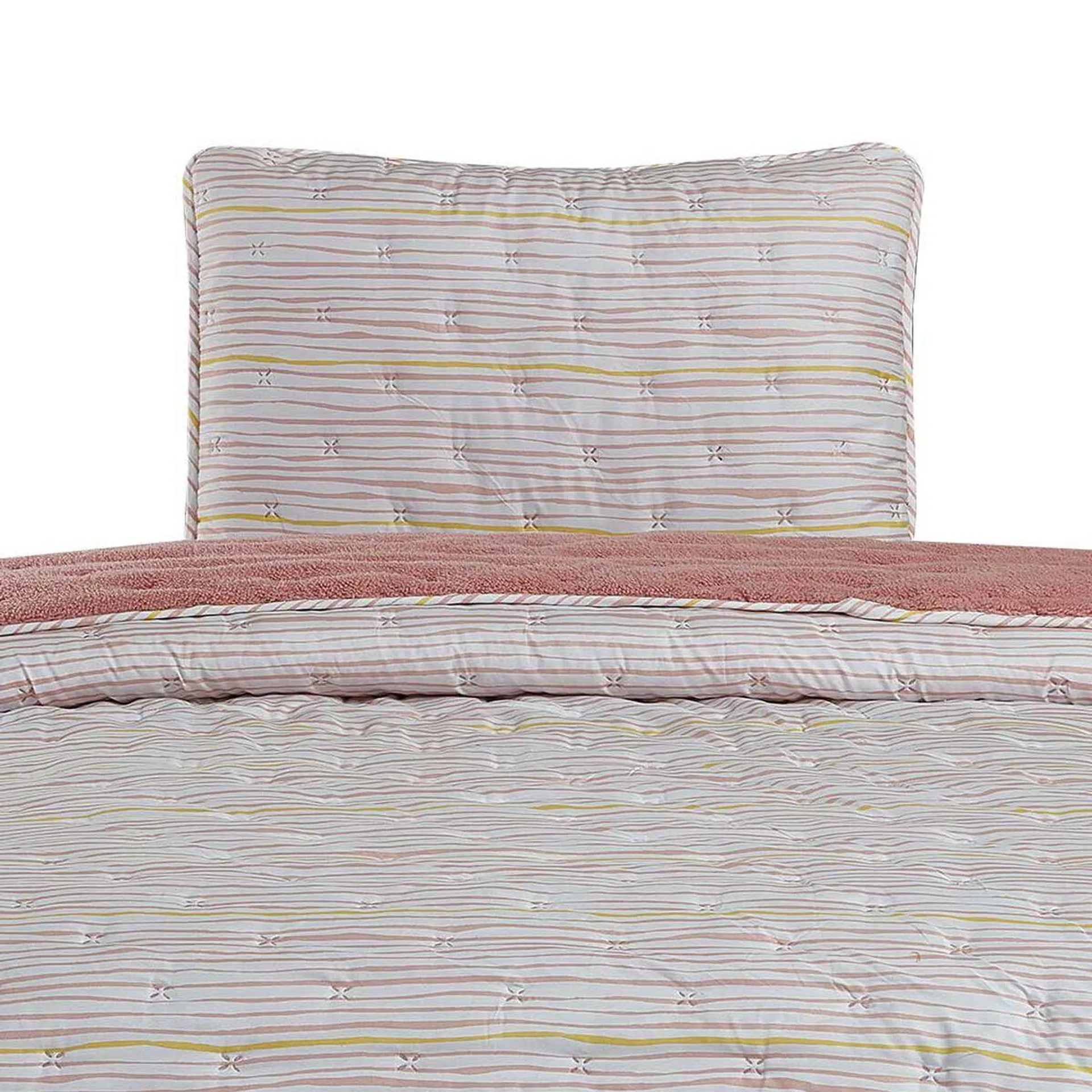 Quilt Horizon Sherpa Casa Linda 1,5 Plazas Rosa