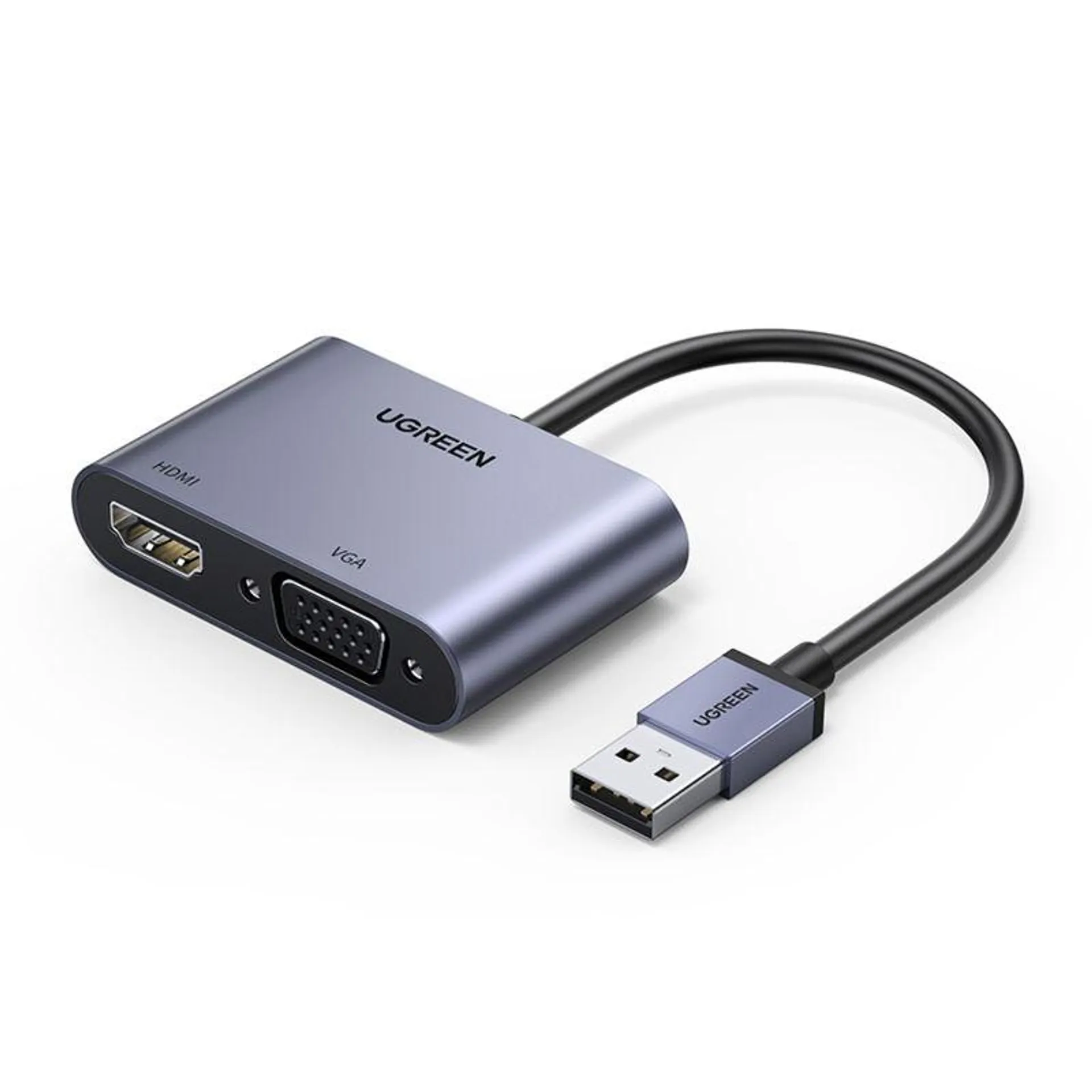 UGREEN CONVERTIDOR DE VIDEO USB-A 3.0 M / HDMI H/ VGA H 1080P MAX ALUMINIO CM449