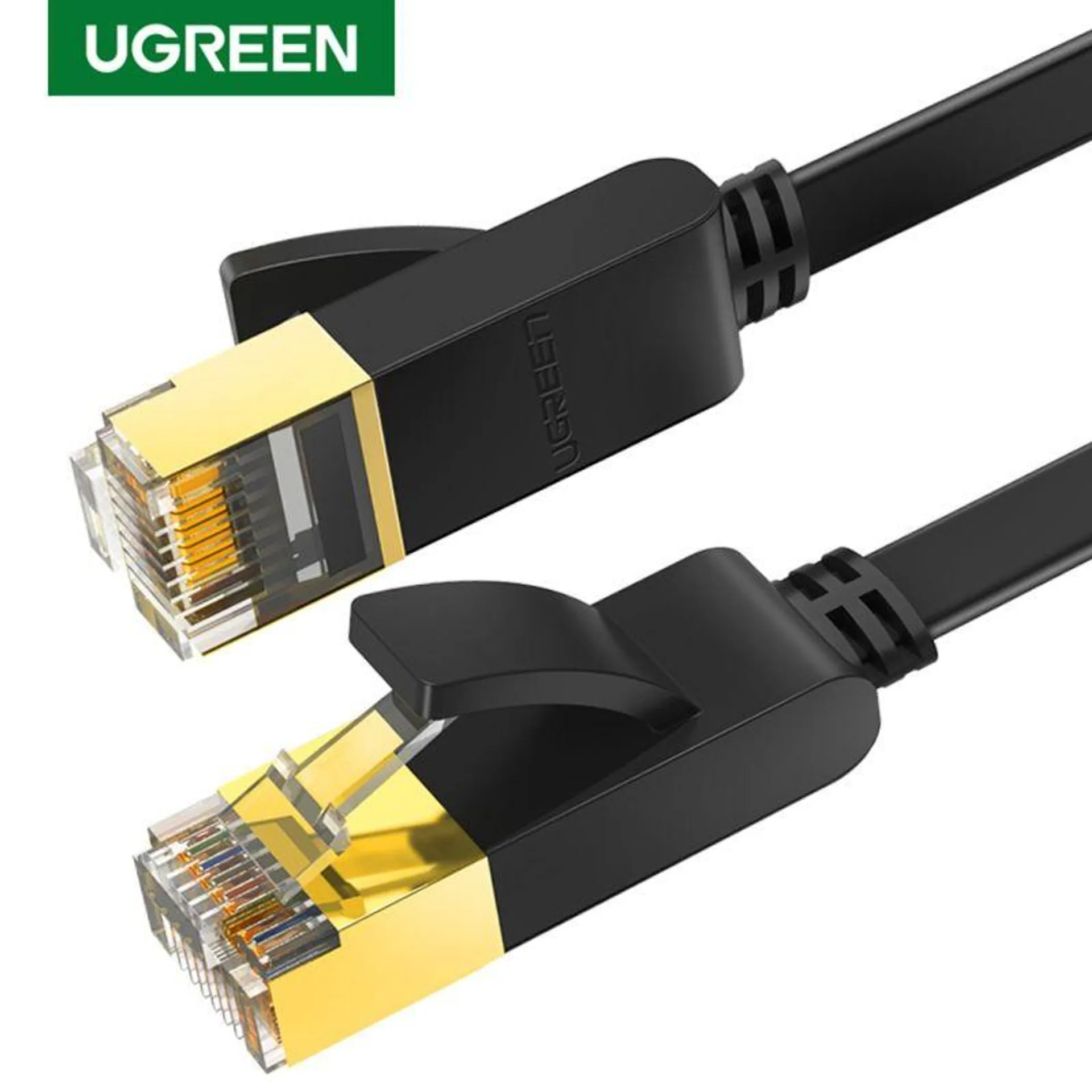 UGREEN CABLE DE RED PLANO 1M CAT7 U/FTP (10GBPS) NEGRO NW106