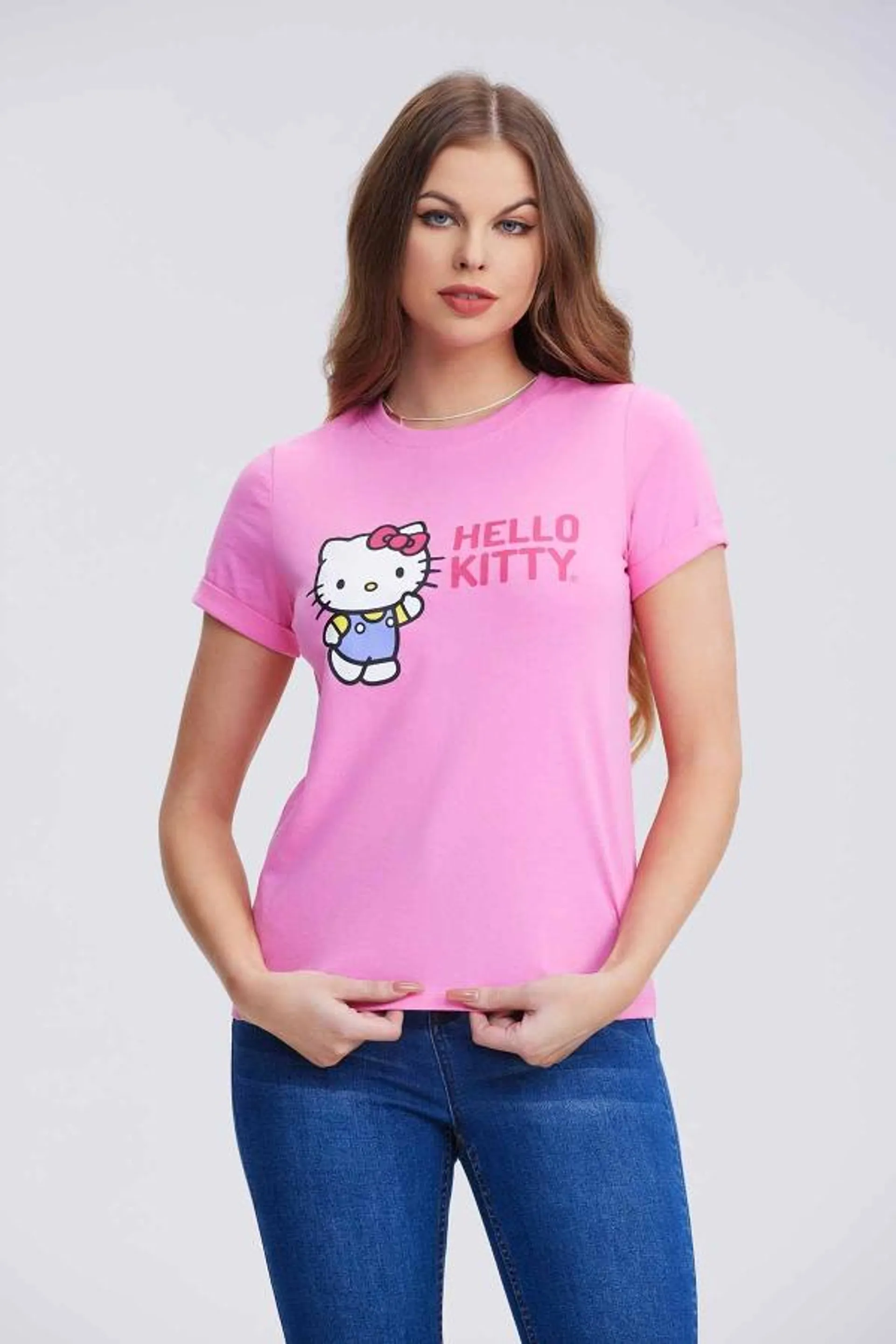 Polera mujer hello kitty rosado