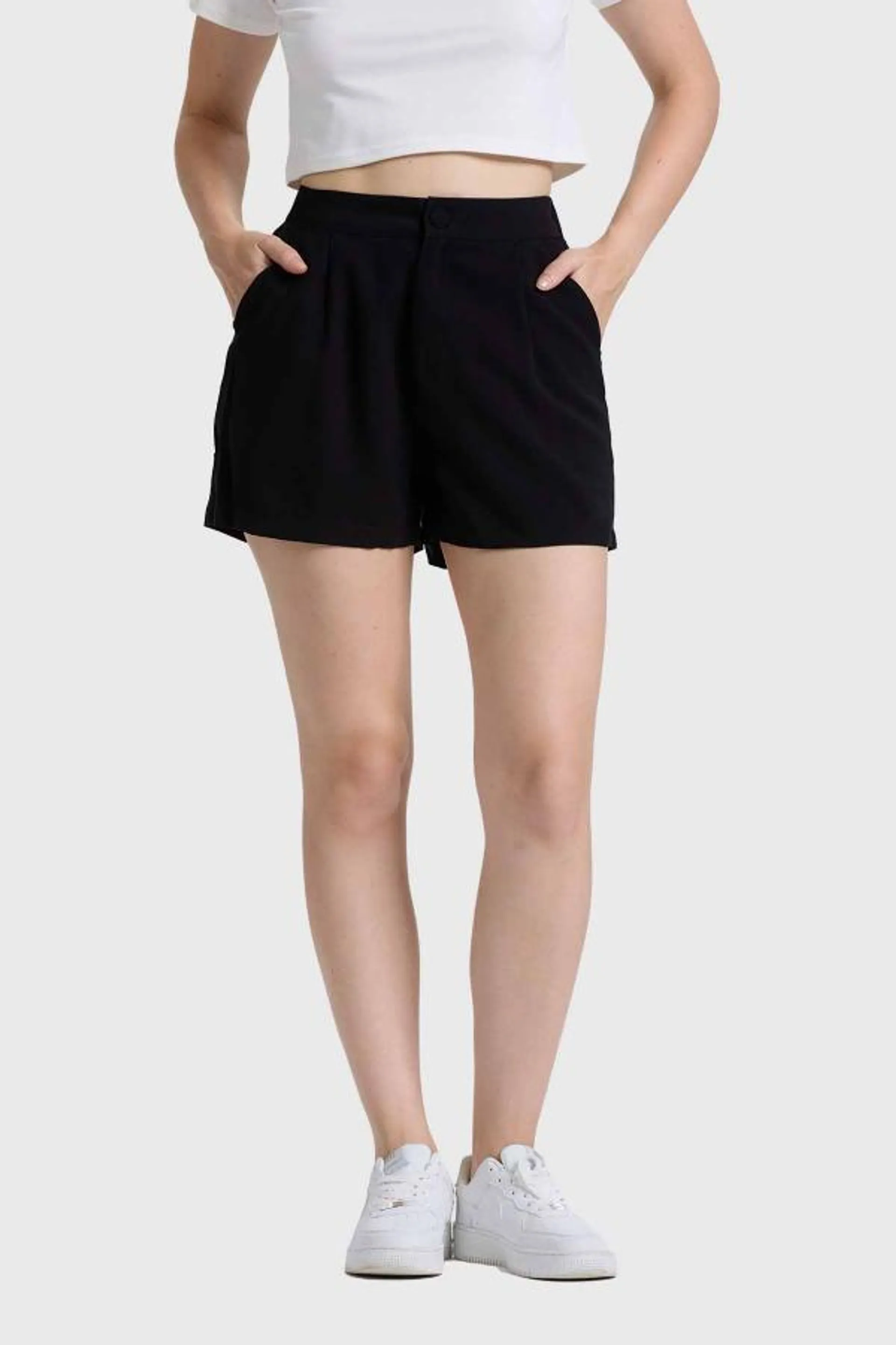 Short mujer liso negro