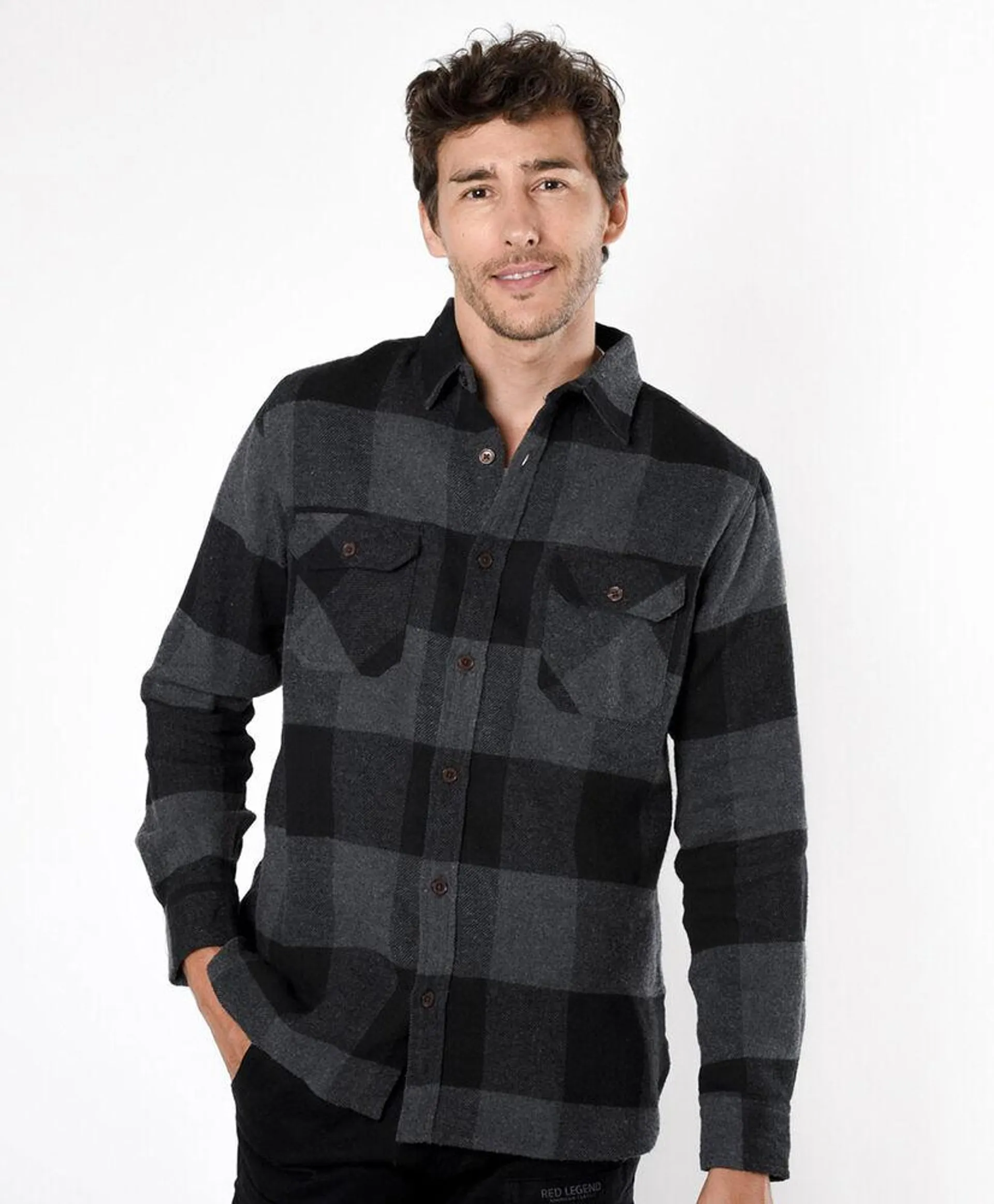 Camisa hombre leñadora gris