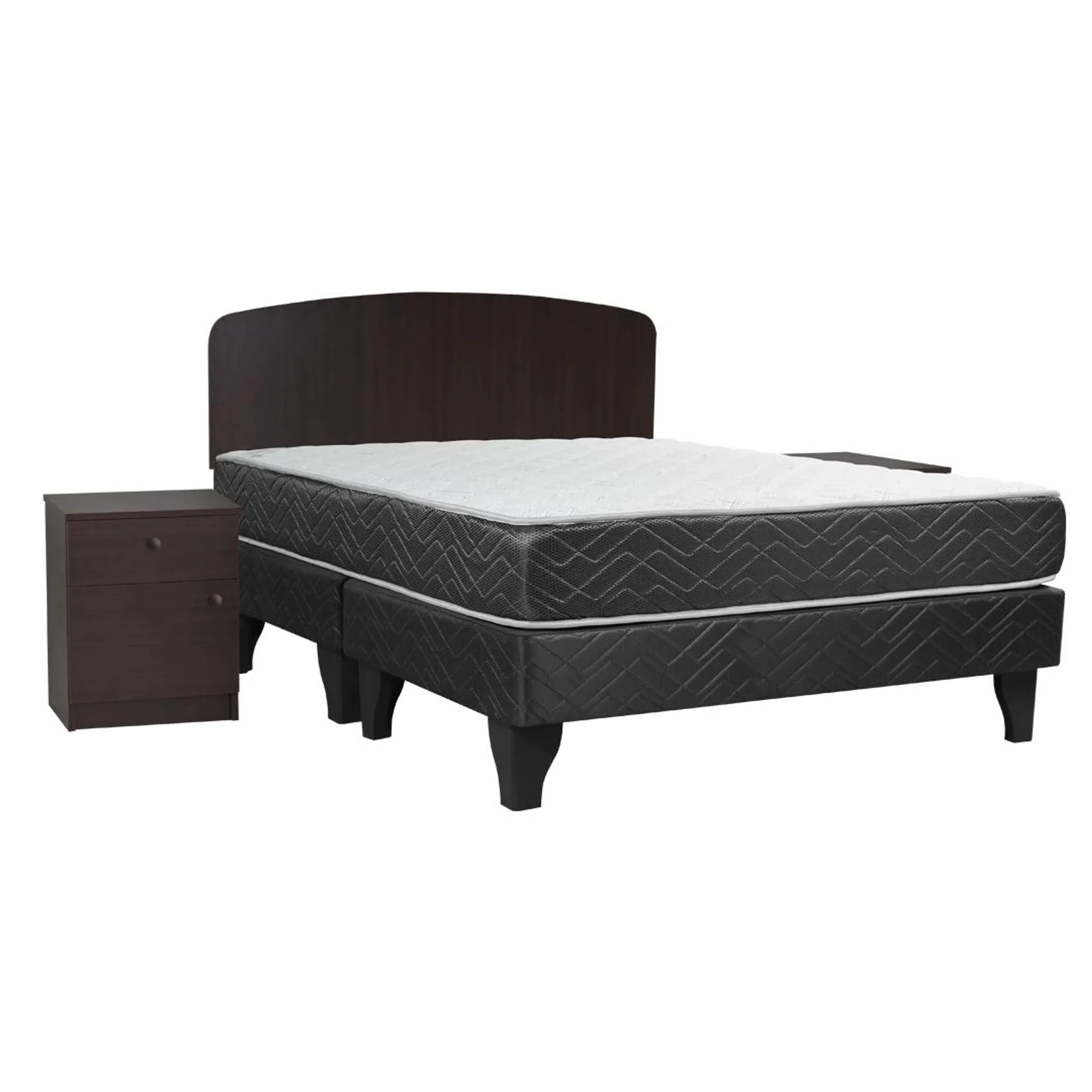 Cama Europea New Mega 2 Plazas Base Dividida + Set Córdobac