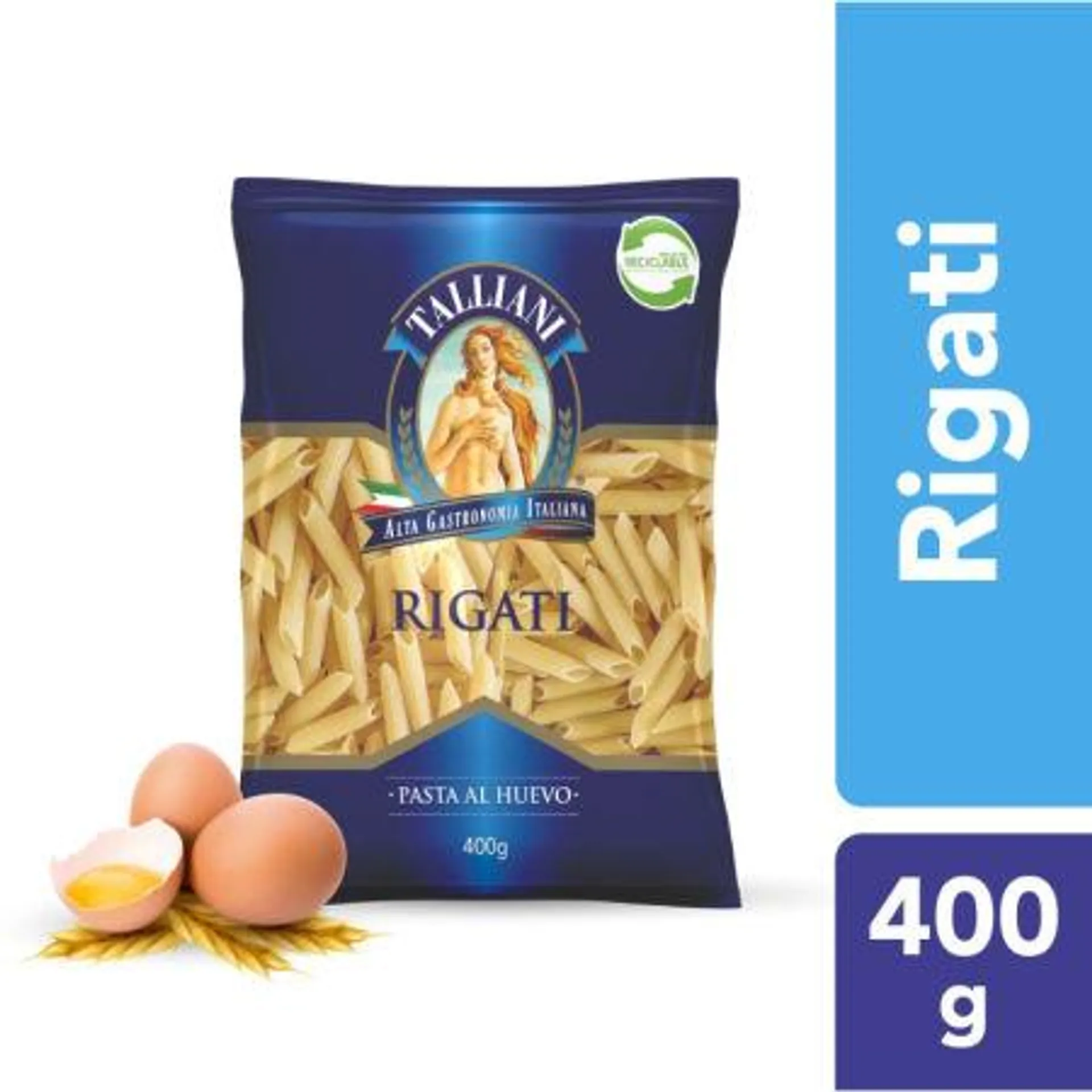 Talliani - Fideos Rigati con Huevos Frescos Bolsa, 400 g