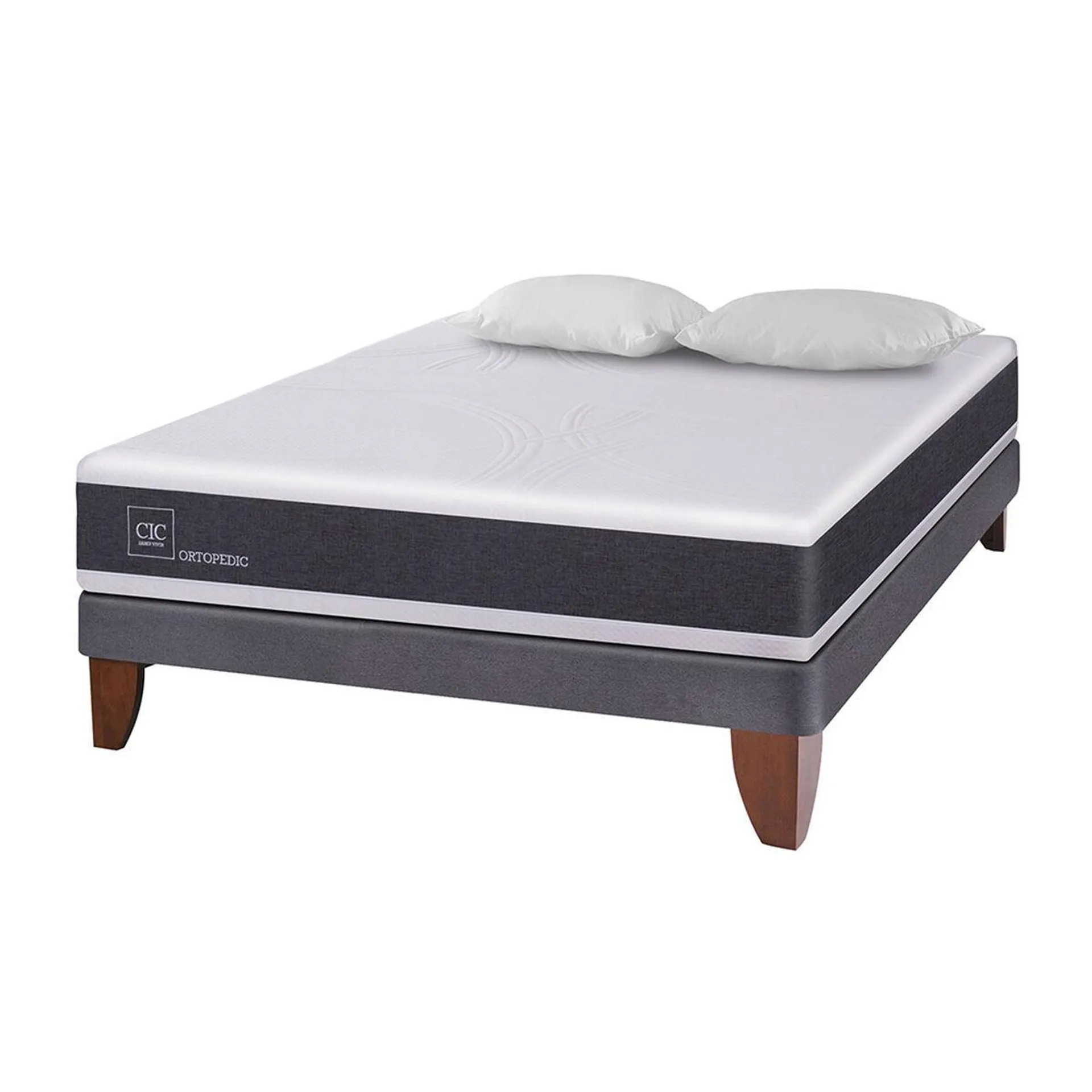 Cama Europea CIC 2 Plazas Ortopedic + Almohadas