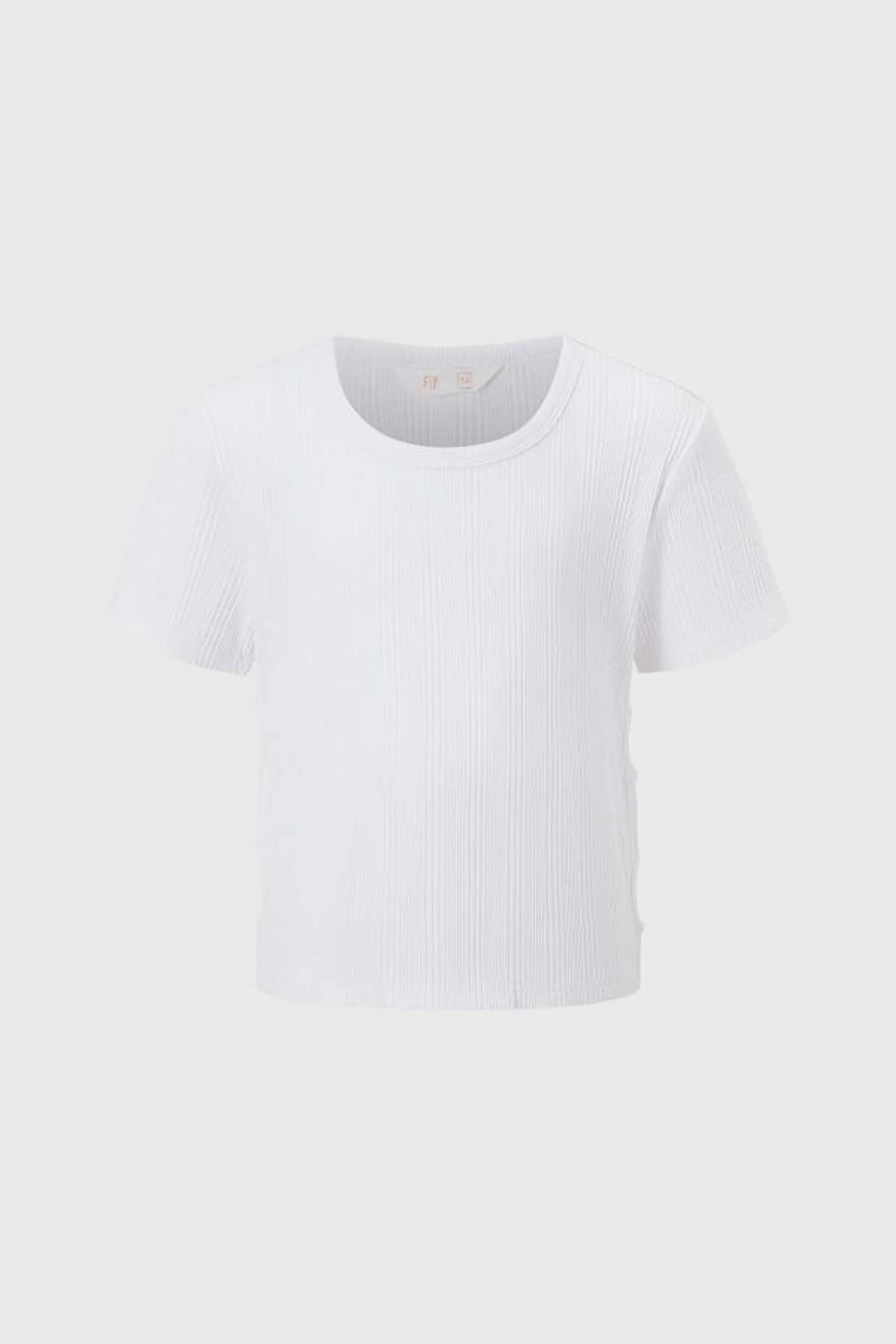 Polera niÑa rib abertura blanco