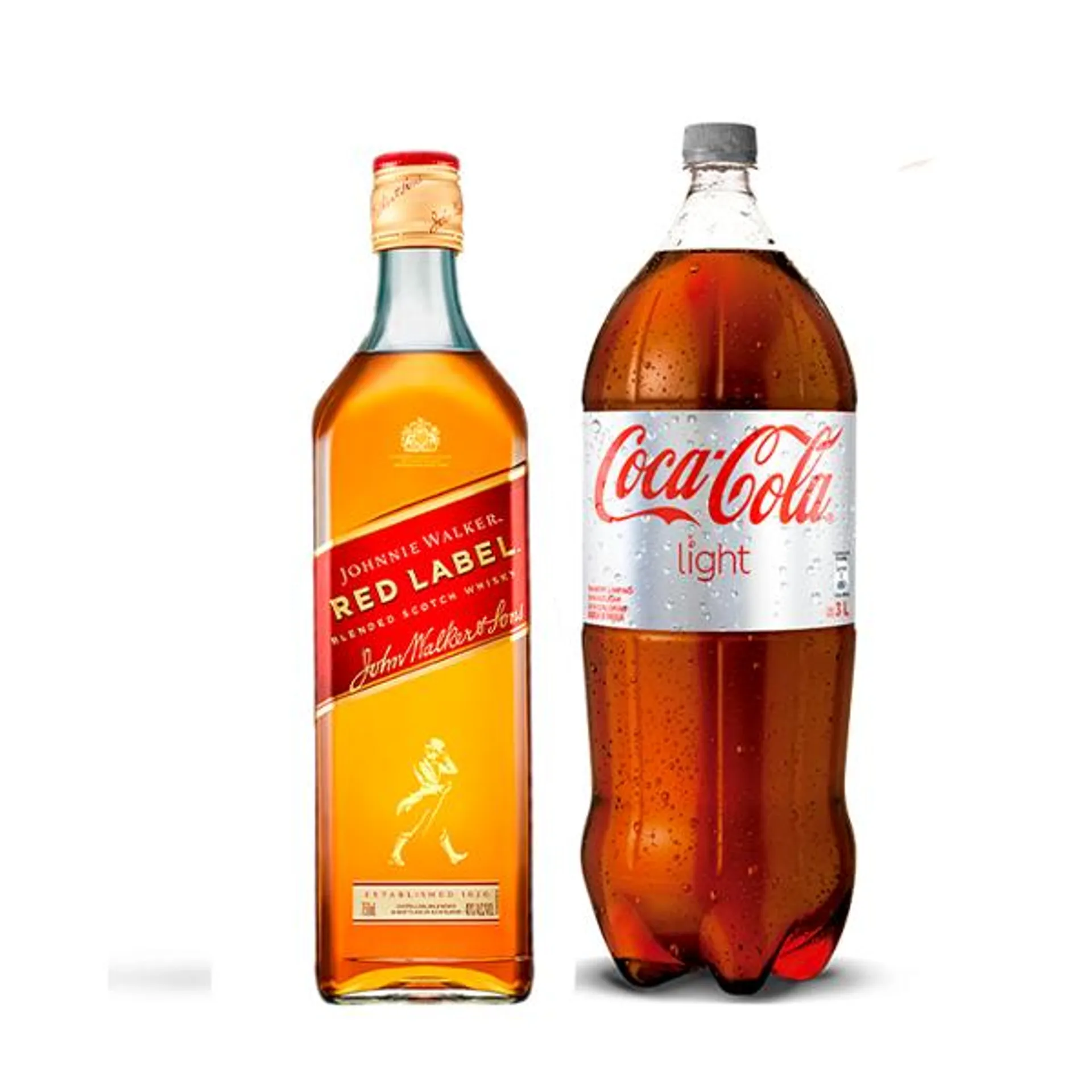 Pack Johnnie Walker Etiqueta Roja 1L + Coca Cola Light 3L