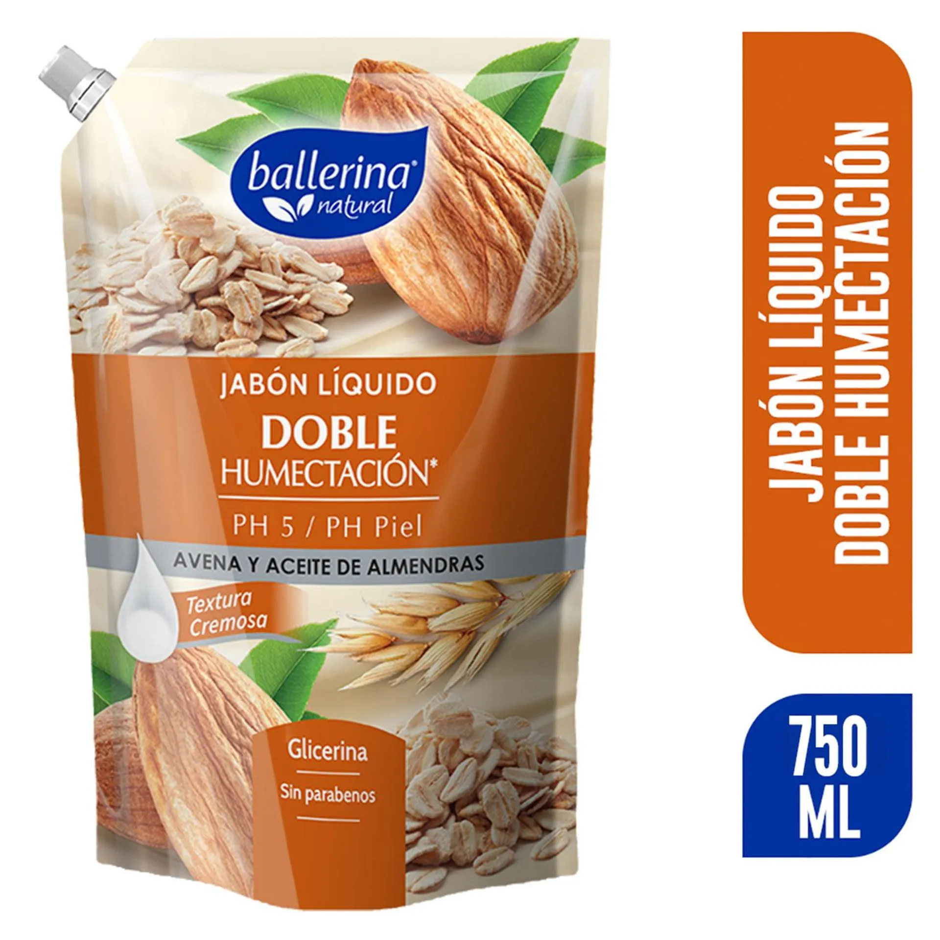 Jabón Líquido Ballerina Avena y Almendras 750 ml