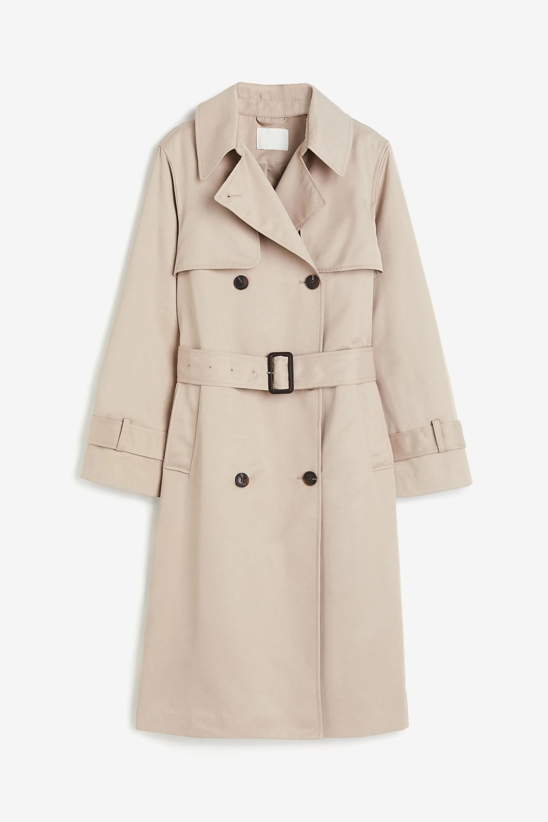 Trenchcoat de sarga de doble botonadura